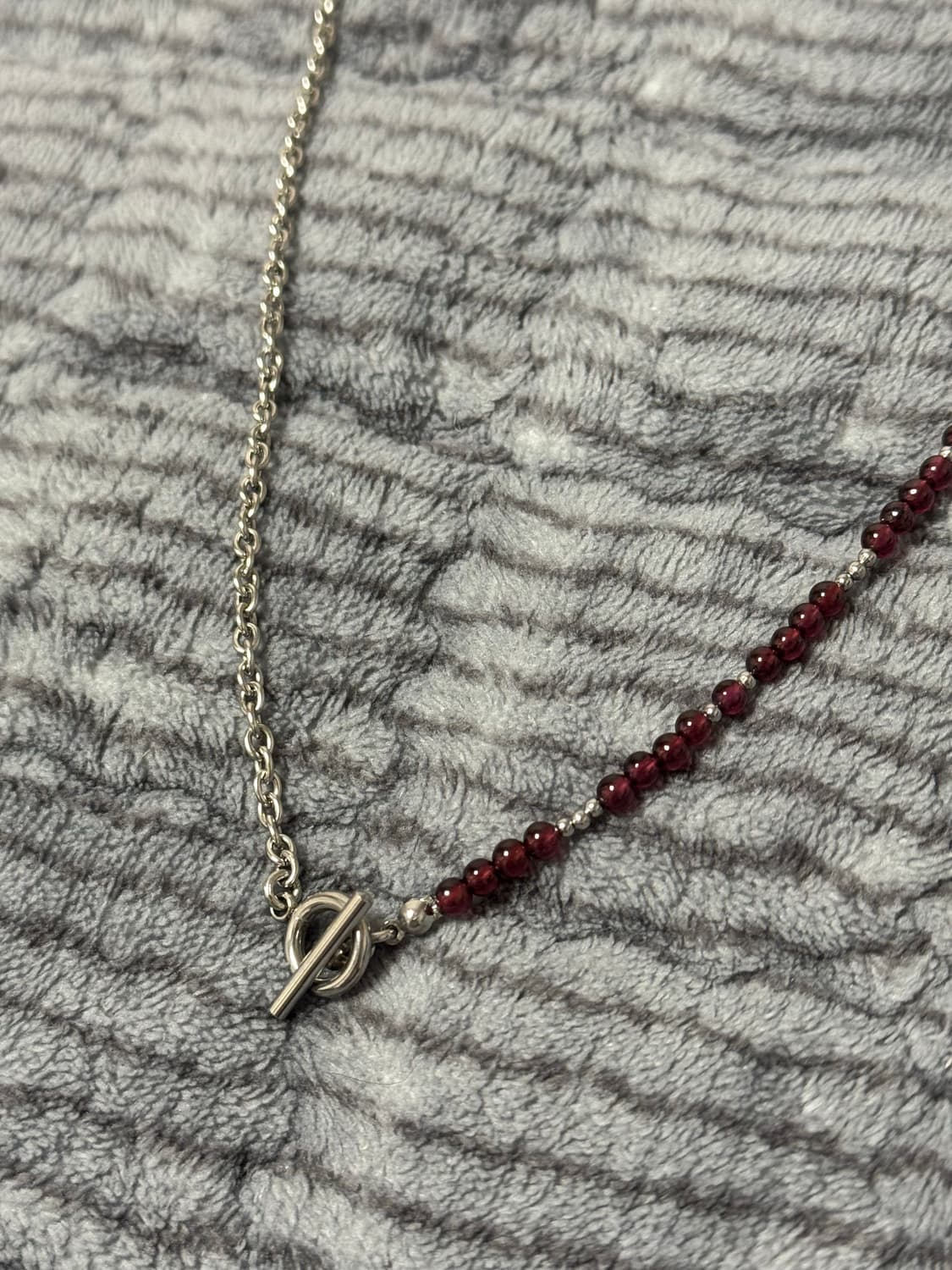 천연석 가넷 체인 원석 목걸이 상품이미지2