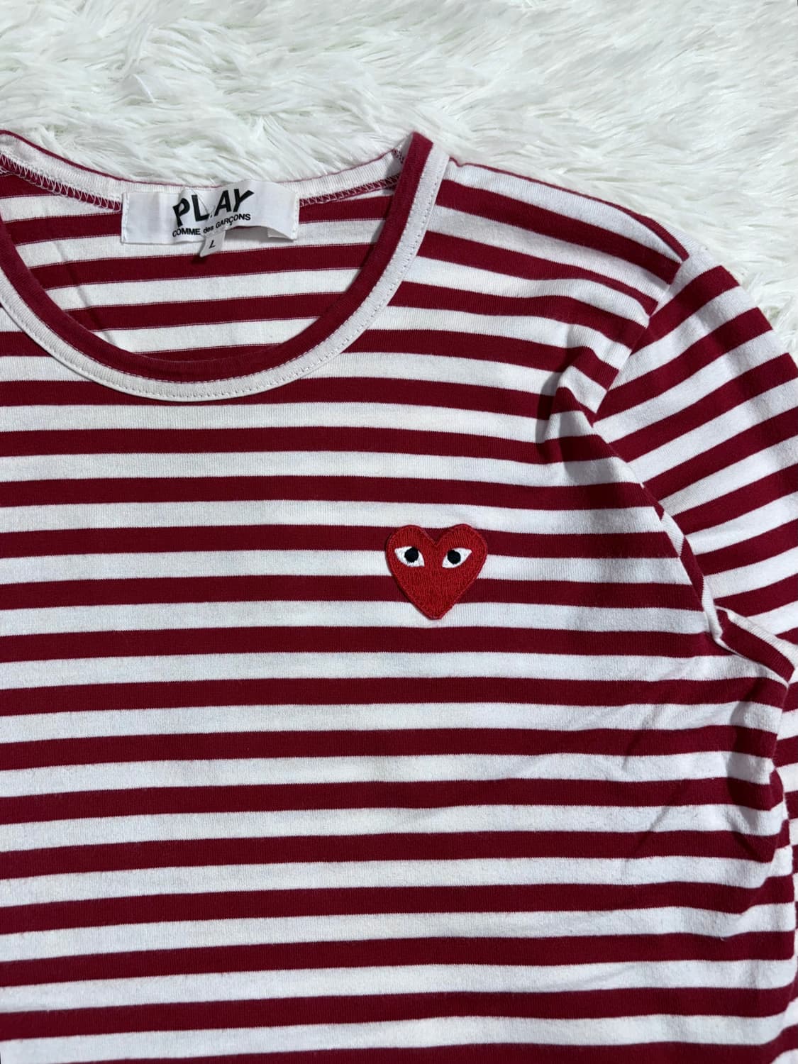 꼼데가르송 레드 와펜 스트라이프 슬리브  상품이미지5