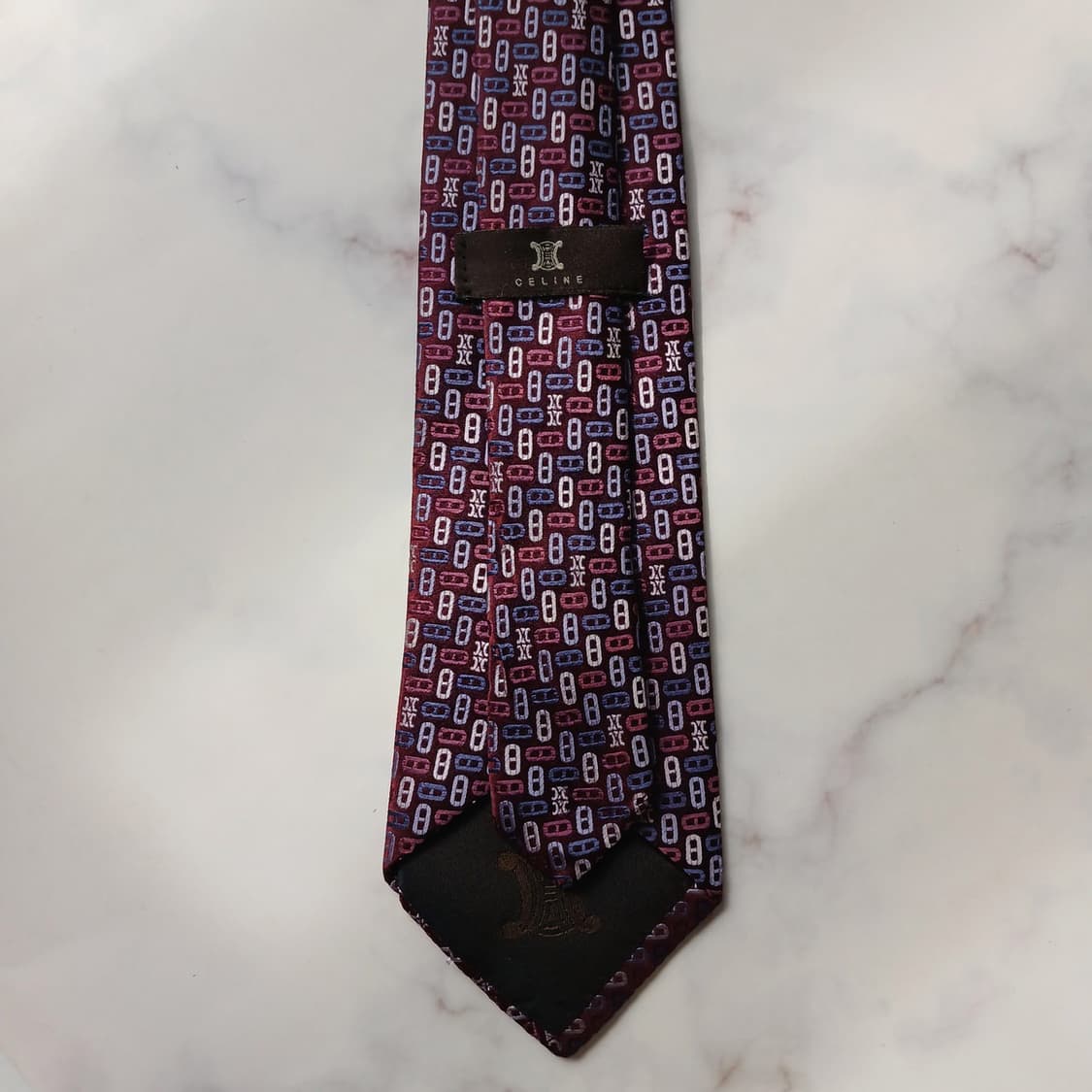 셀린느 실크 퍼플 트리오페 패턴 넥타이 9.3cm A+~A등급 E723
 상품이미지8