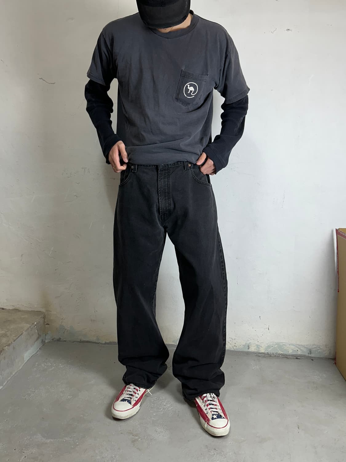 00's 리바이스 517 블랙 부츠컷 플레어진 상품이미지4