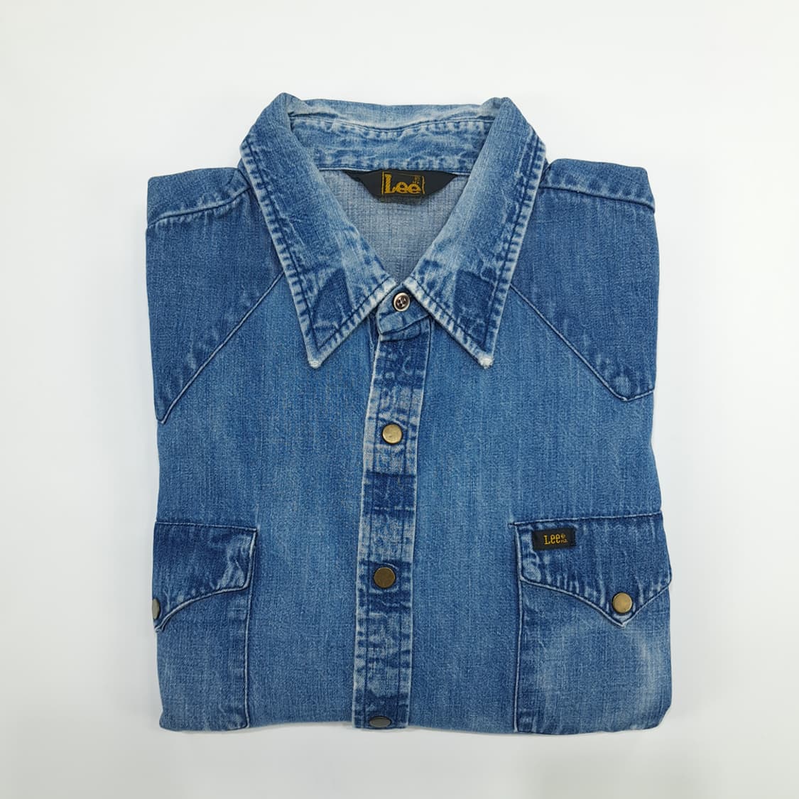 Co829 XL LEE 리 90s 연청 웨스턴 데님 긴팔 셔츠 상품이미지7