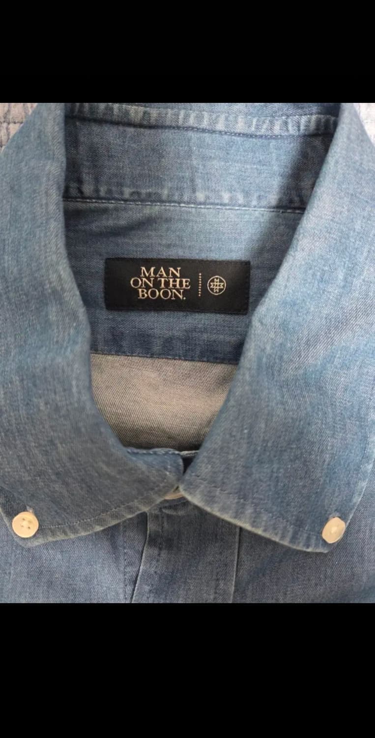 맨온더분 버튼다운 데님셔츠 40(95) 상품이미지5