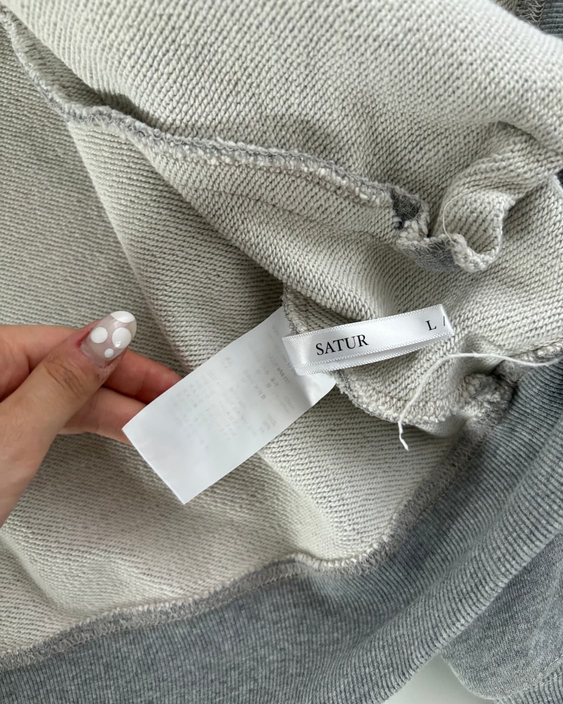 Satur 세터 로고 2-way 멜란지그레이컬러 후드집업 상품이미지10