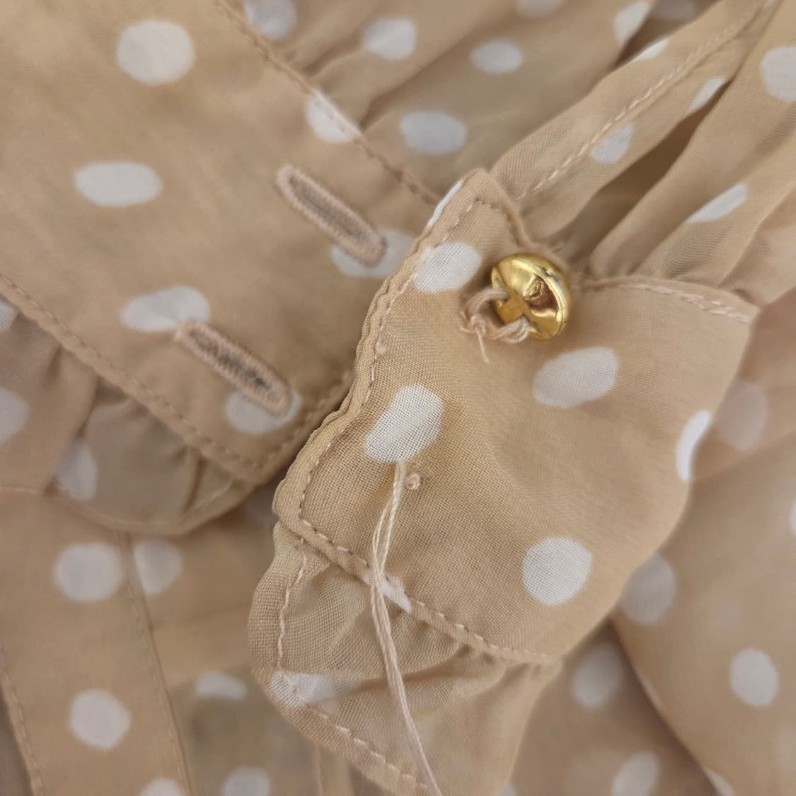 라떼갸루 모리걸 밤비 도트 땡땡이 왕리본 블라우스 상품이미지3