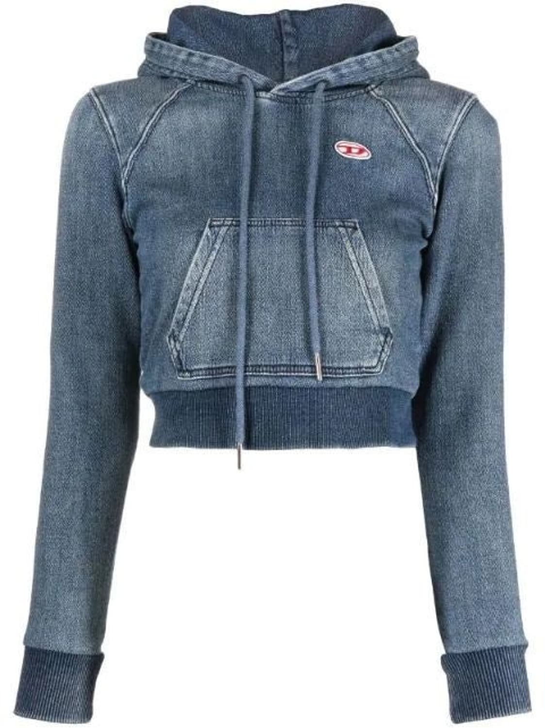 디젤 디앤지 트랙 데님 크롭 후드 다크블루 상품이미지1