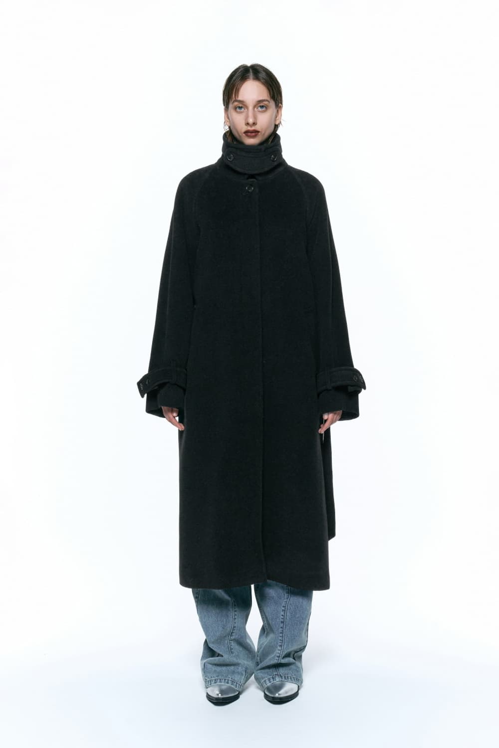 인사일런스 우먼 발마칸 코트 블랙 m 판매합니다! 상품이미지1