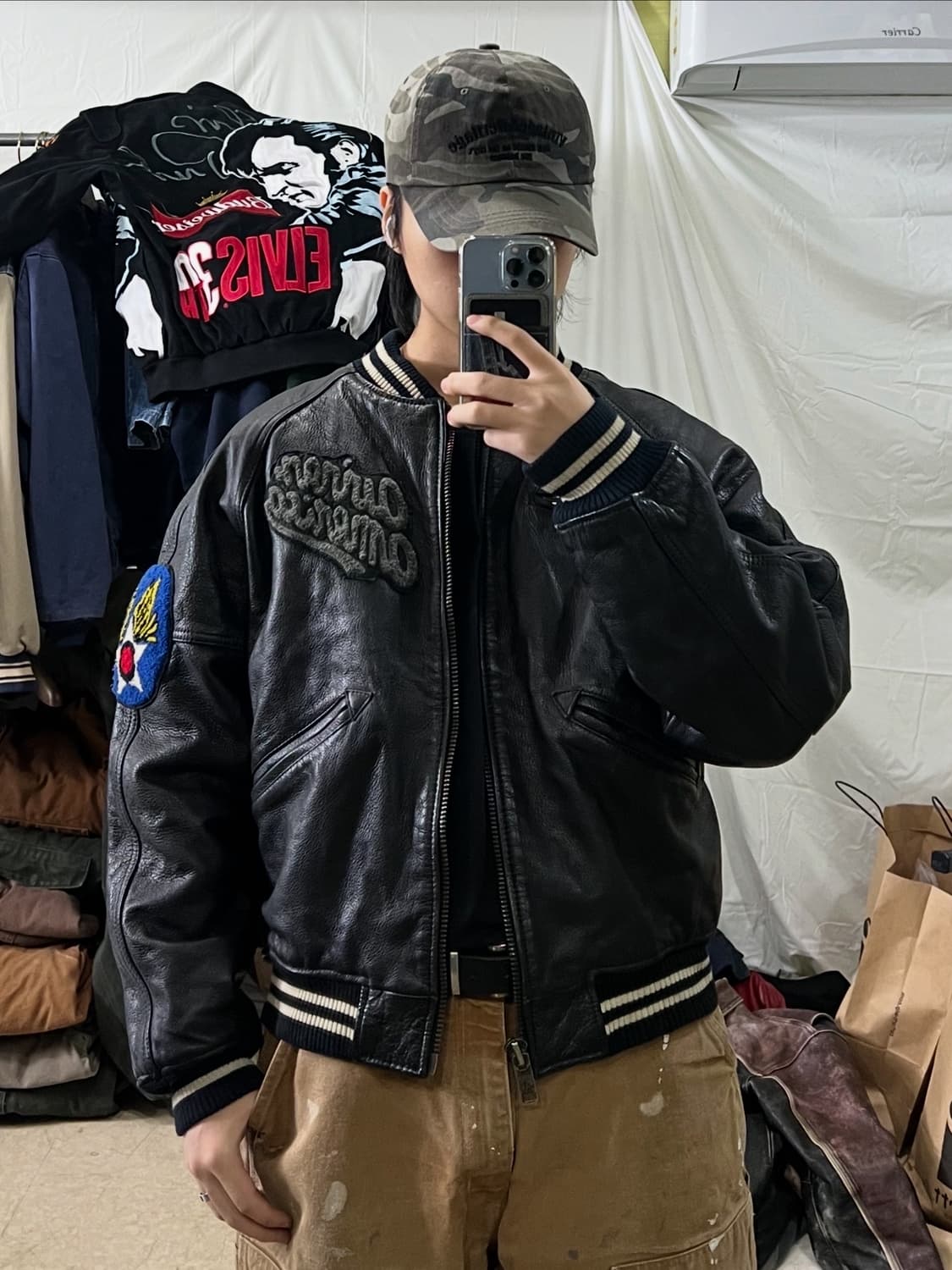 아비렉스 트랙필드 바시티자켓 가죽자켓 상품이미지3