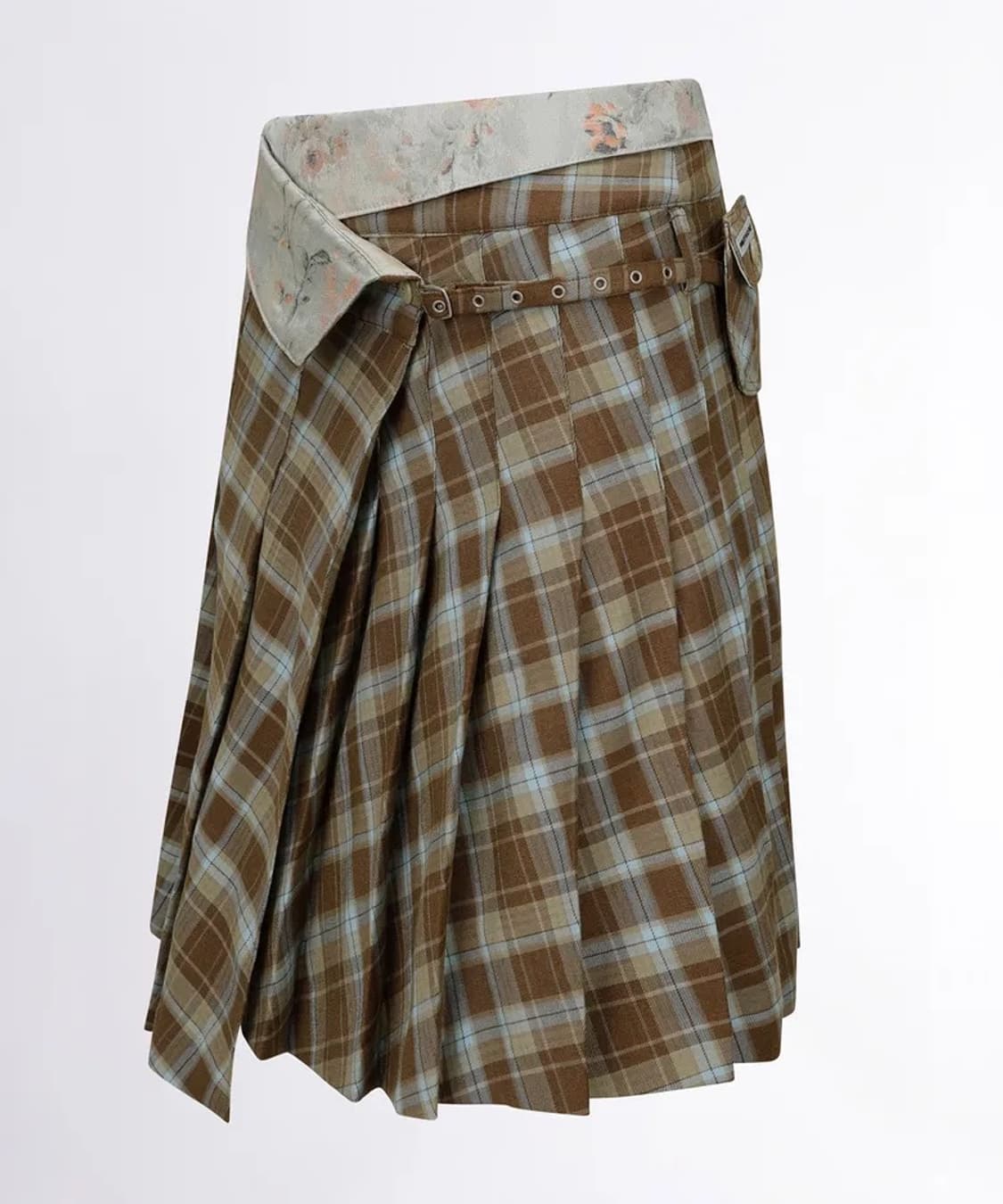 스컬프터 (SCULPTOR) 폴디드 웨이스트 체크 레이어드 빈티지 미디 상품이미지4