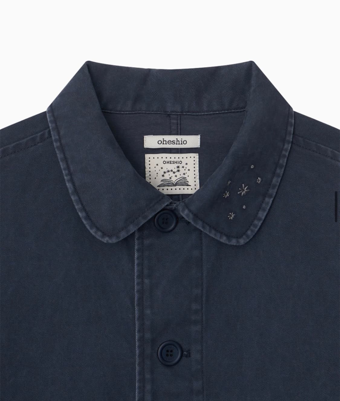 오헤시오 스타 플로럴 워시드 코튼 자켓 네이비 상품이미지5