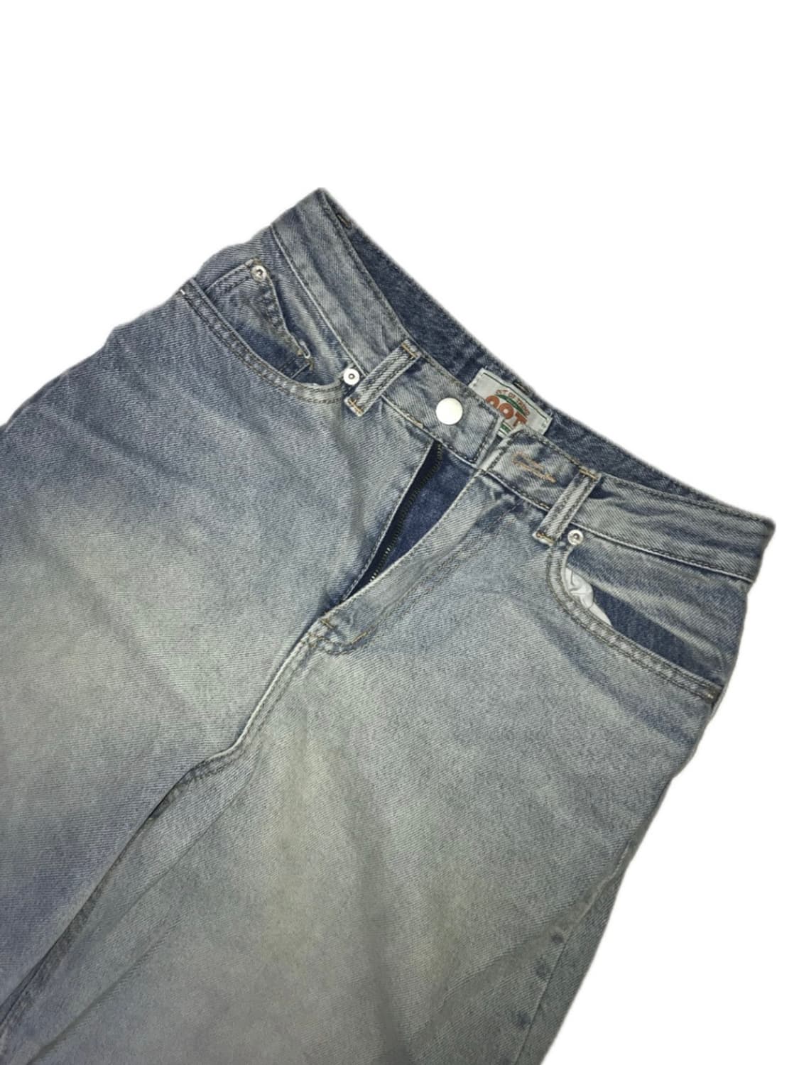 포인트 주름 연청 데님 상품이미지2