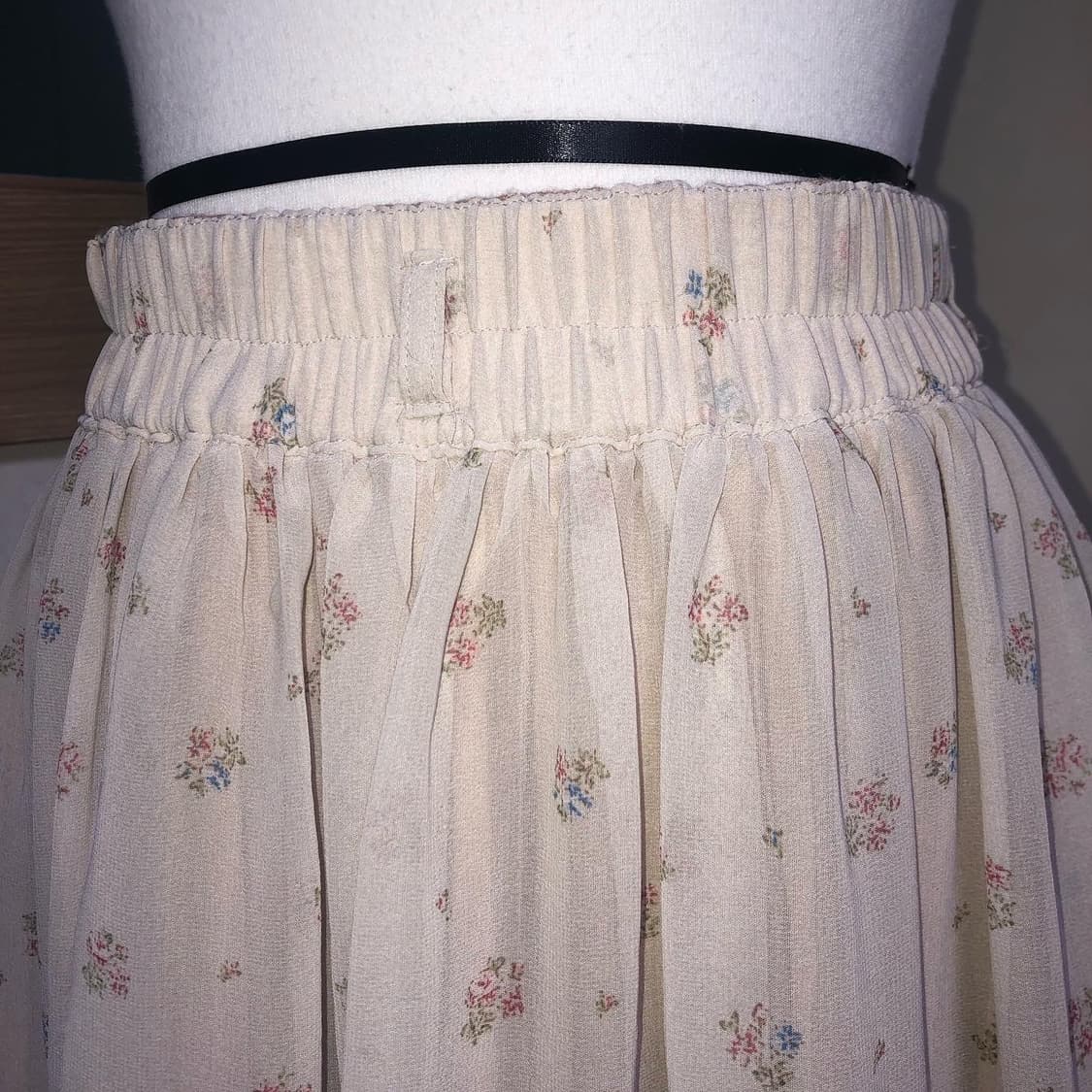 빈티지 구제 y2k 쉬폰 플라워 플레어 미디 스커트 상품이미지6