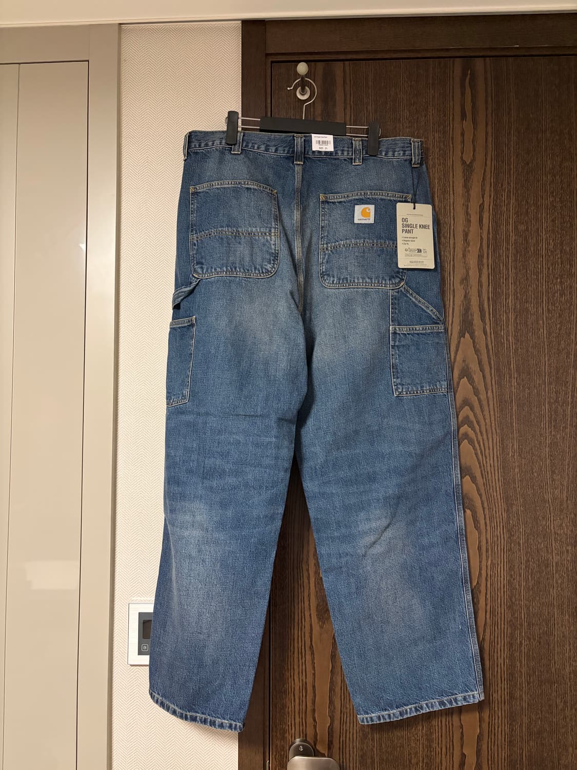 [XL] 칼하트 윕 싱글 니 팬츠 블루 다크 유즈드 워시 상품이미지5