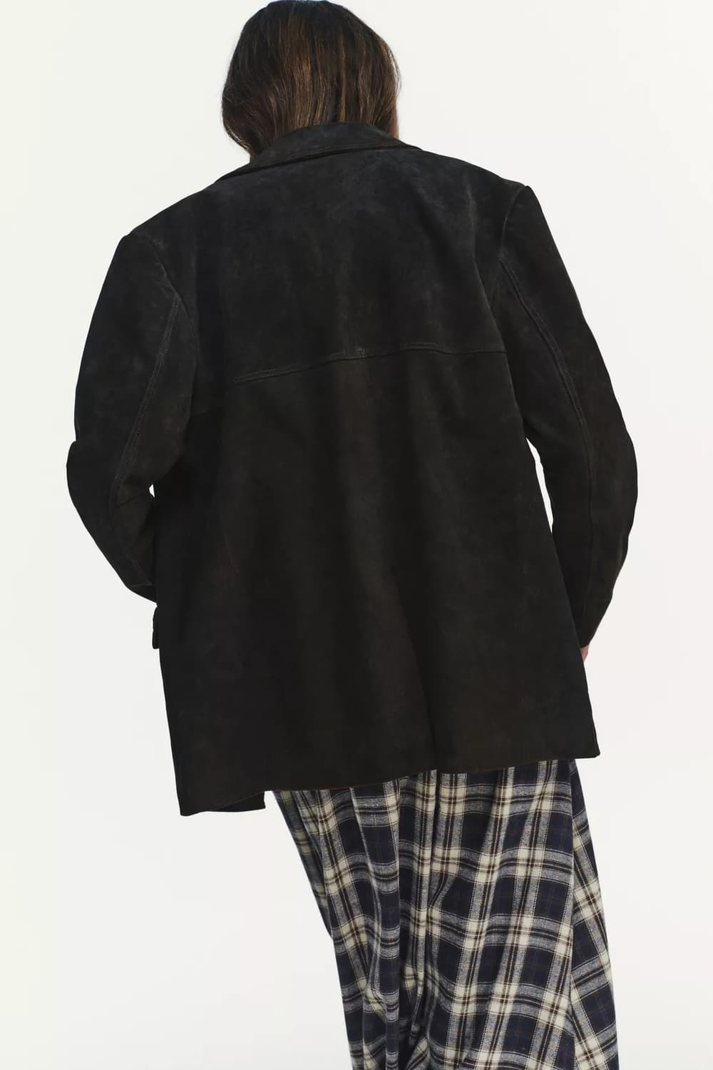 100% 스웨이드 가죽 포켓 블레이저 상품이미지2