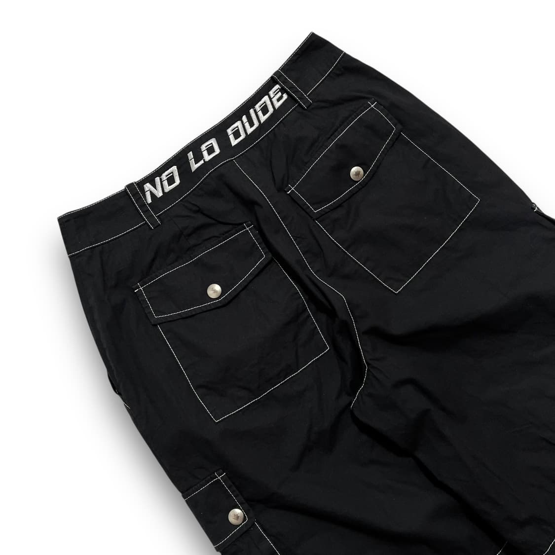 에고이스트 y2k 화이트 스티치 레이서 다크 카고 팬츠 상품이미지5