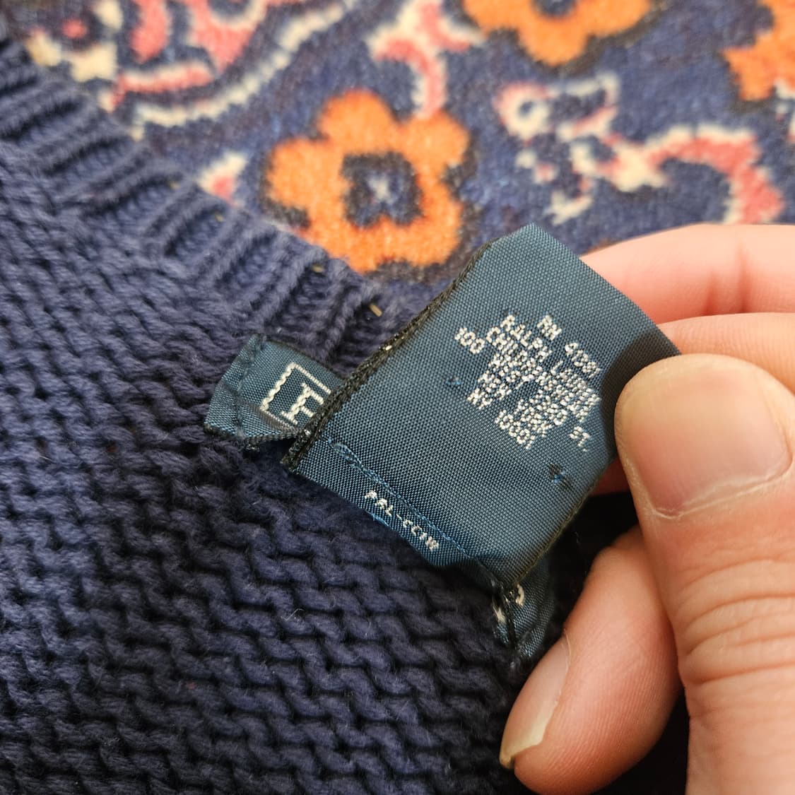 폴로랄프로렌 빈티지 코튼 인디고블루 스몰로고 니트 상품이미지5