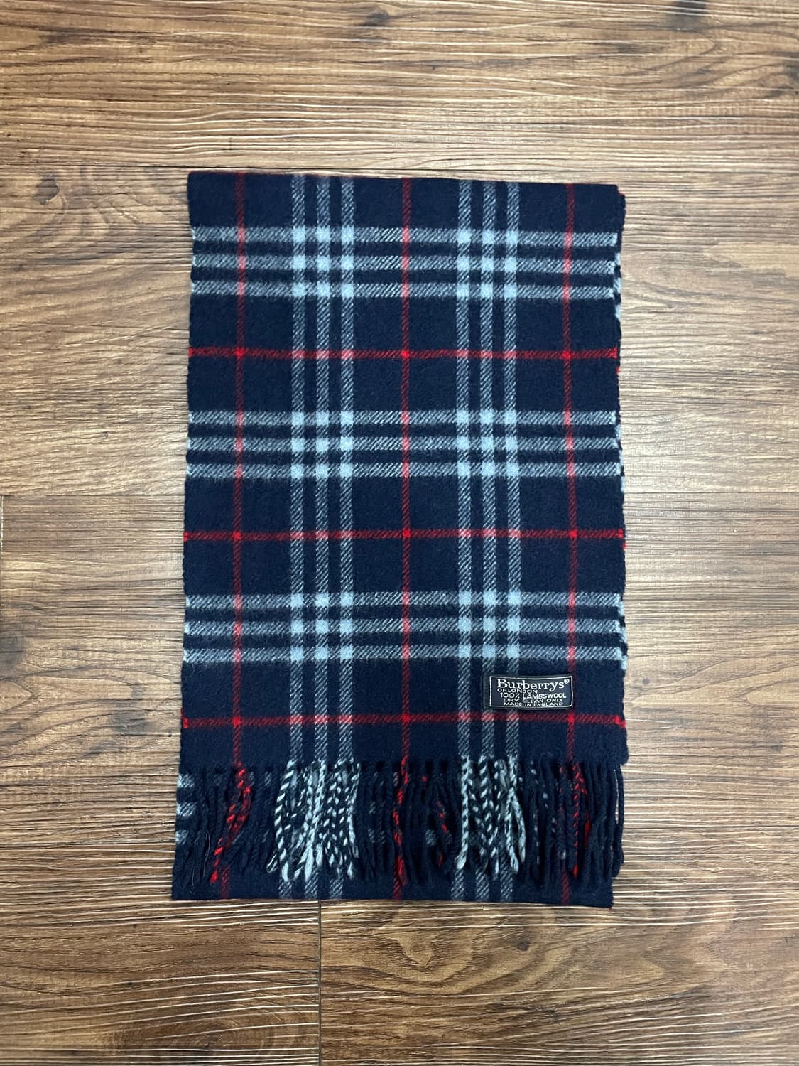 버버리 램스울 노바체크 쁘띠 머플러 목도리 네이비 상품이미지1