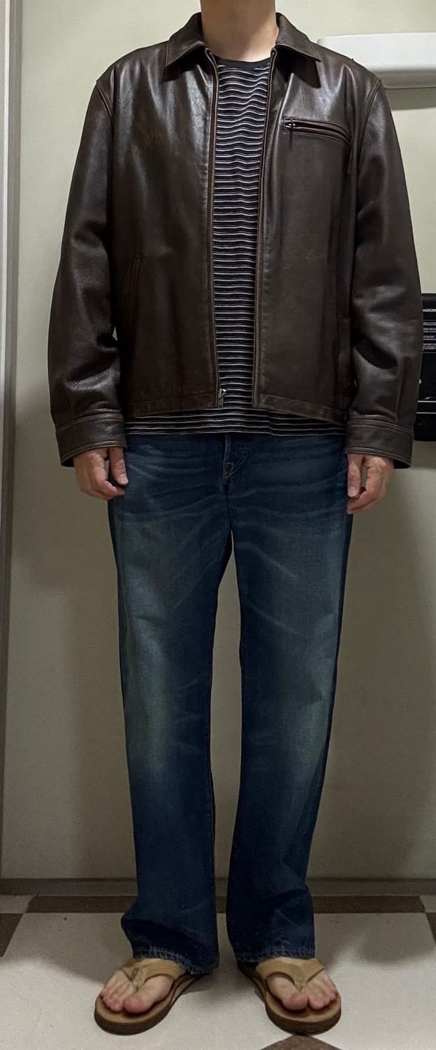 L 아메리칸이글 스포츠 브라운 레더 자켓 /뉴스보이맛 더블알엘 상품이미지10