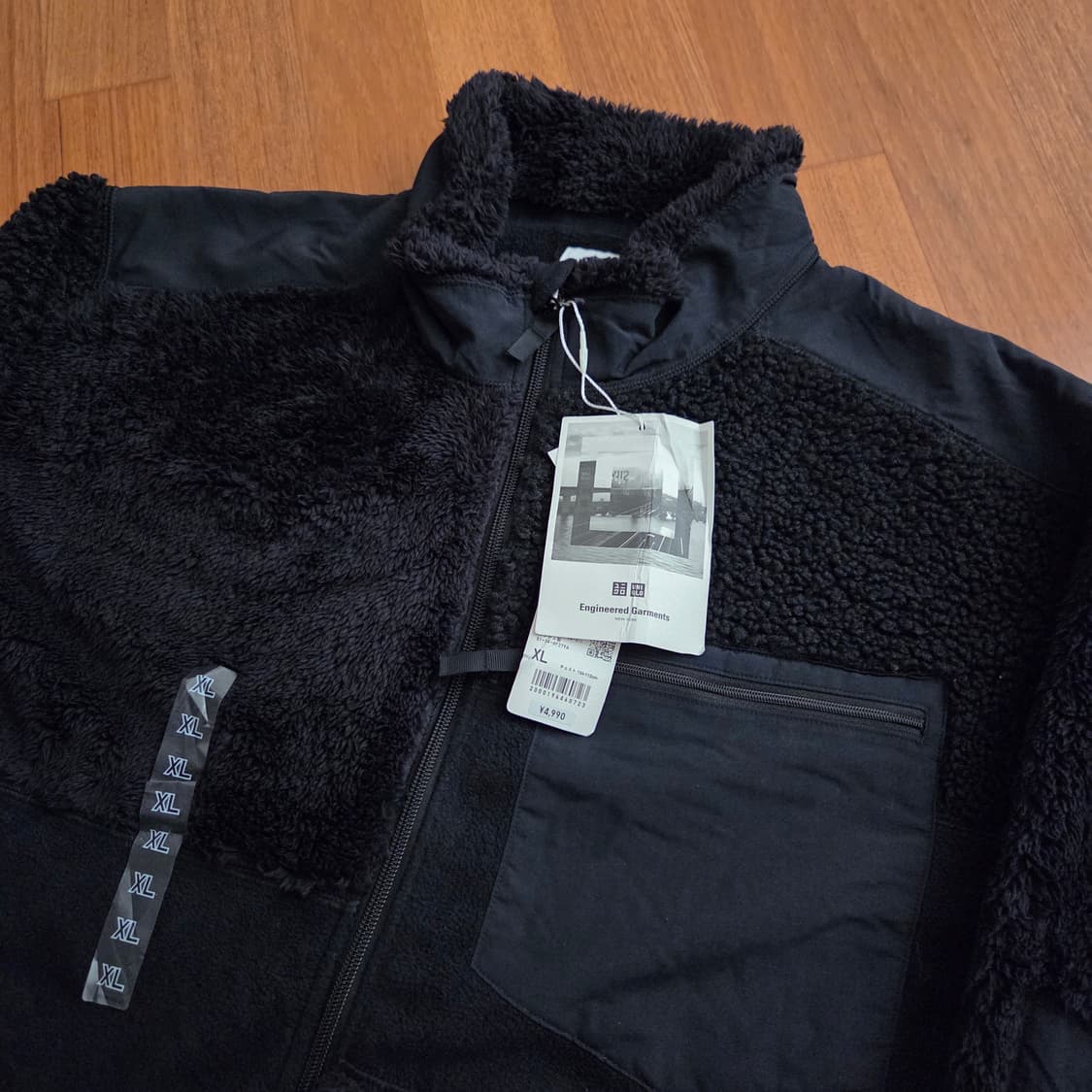 유니클로 x 엔지니어드 가먼츠 플리스 자켓 블랙 XL사이즈 상품이미지2