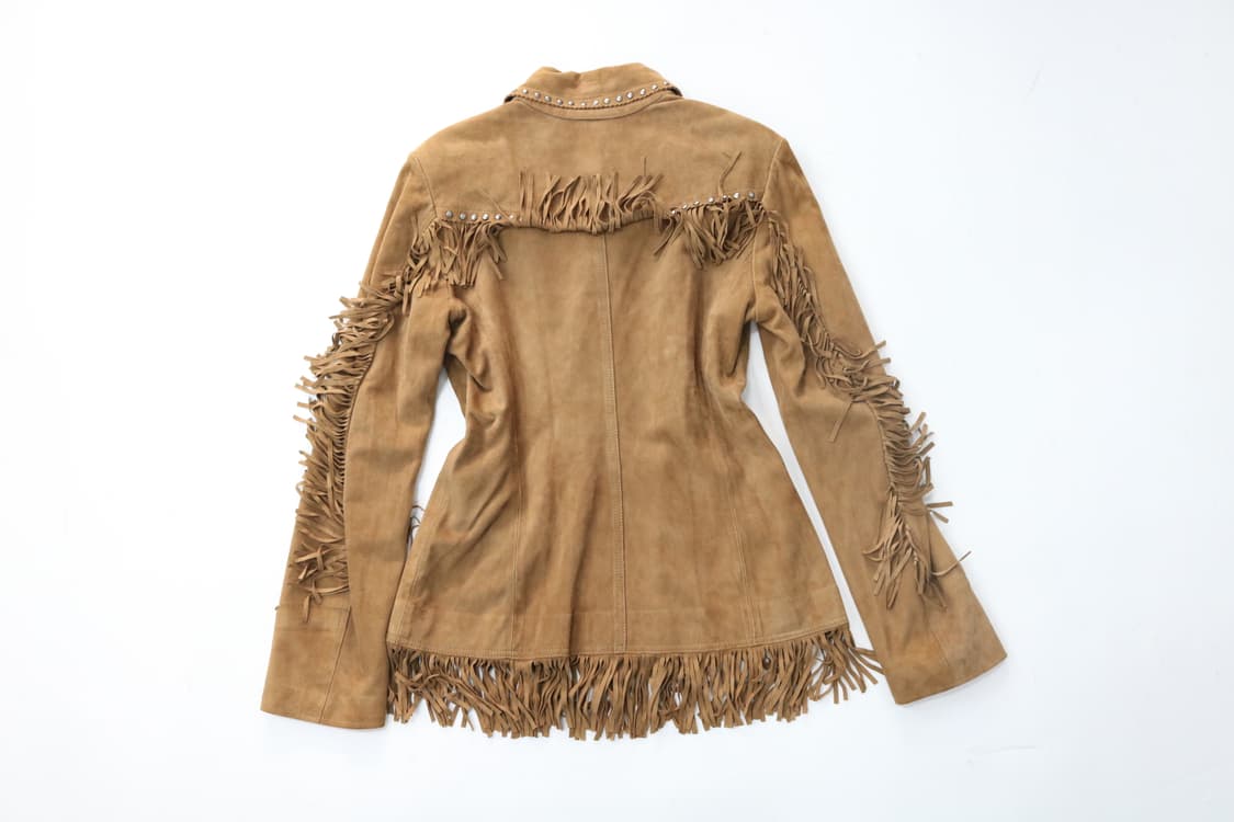 DIESEL 디젤 웨스턴 스터드 프링지 스웨이드 레더 자켓 (S) 상품이미지7