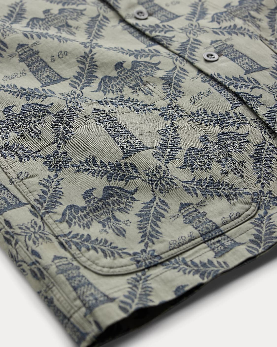 RRL 인디고 자카드 데님 캠프 셔츠 상품이미지4