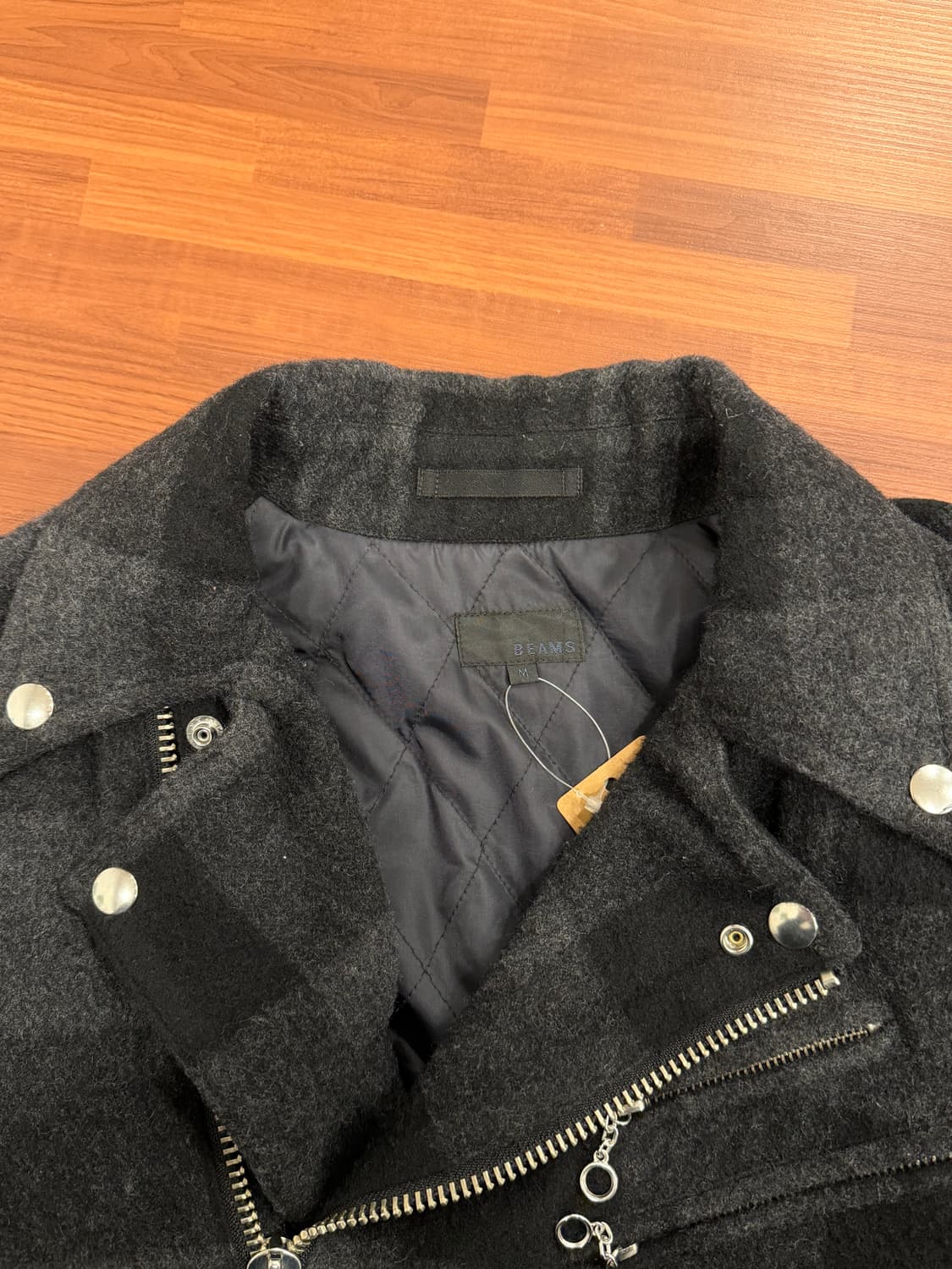 Beams 빔즈 체크 울 라이더 자켓 상품이미지9