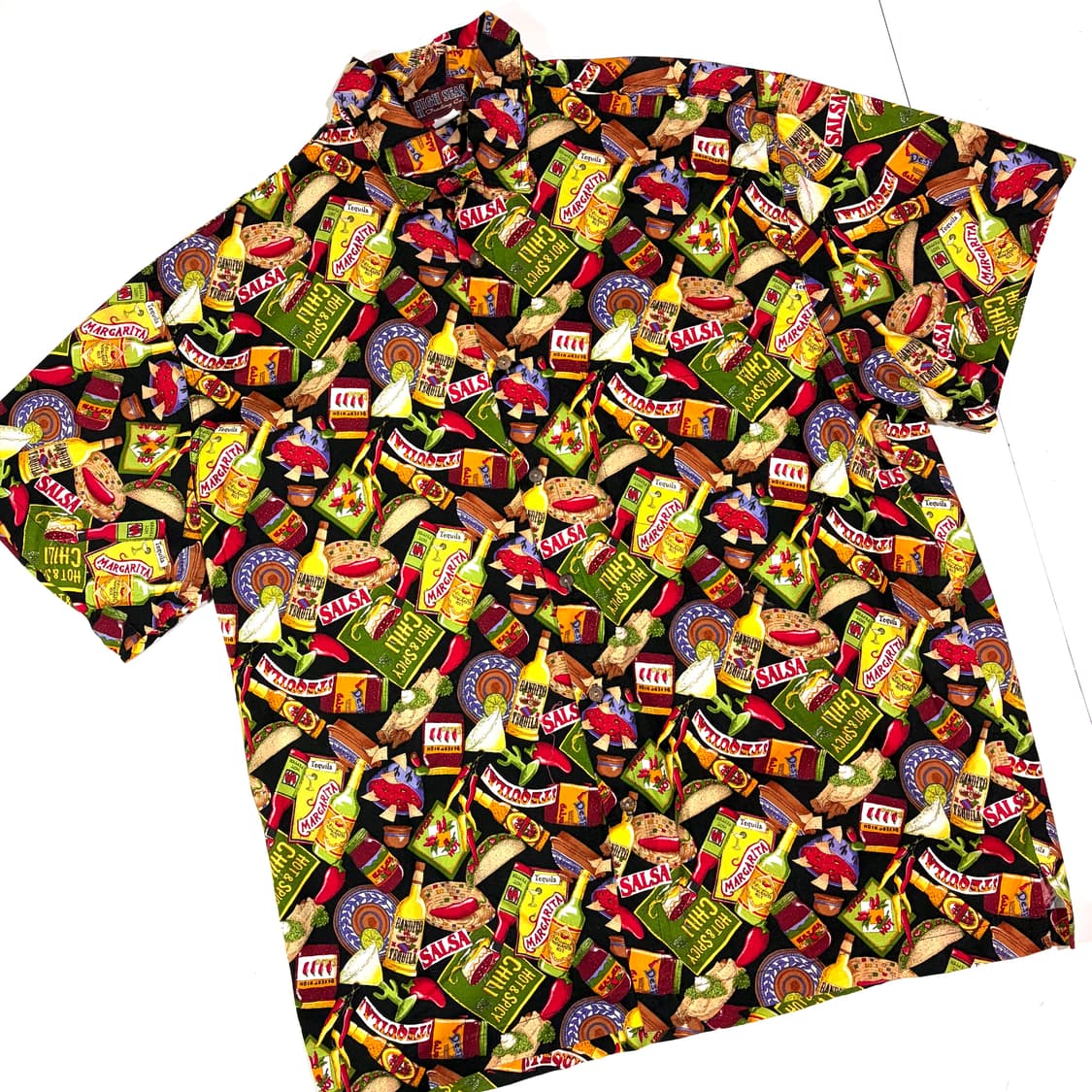 HIGH SEAS 살사 패턴 하와이안 셔츠 XL 상품이미지4