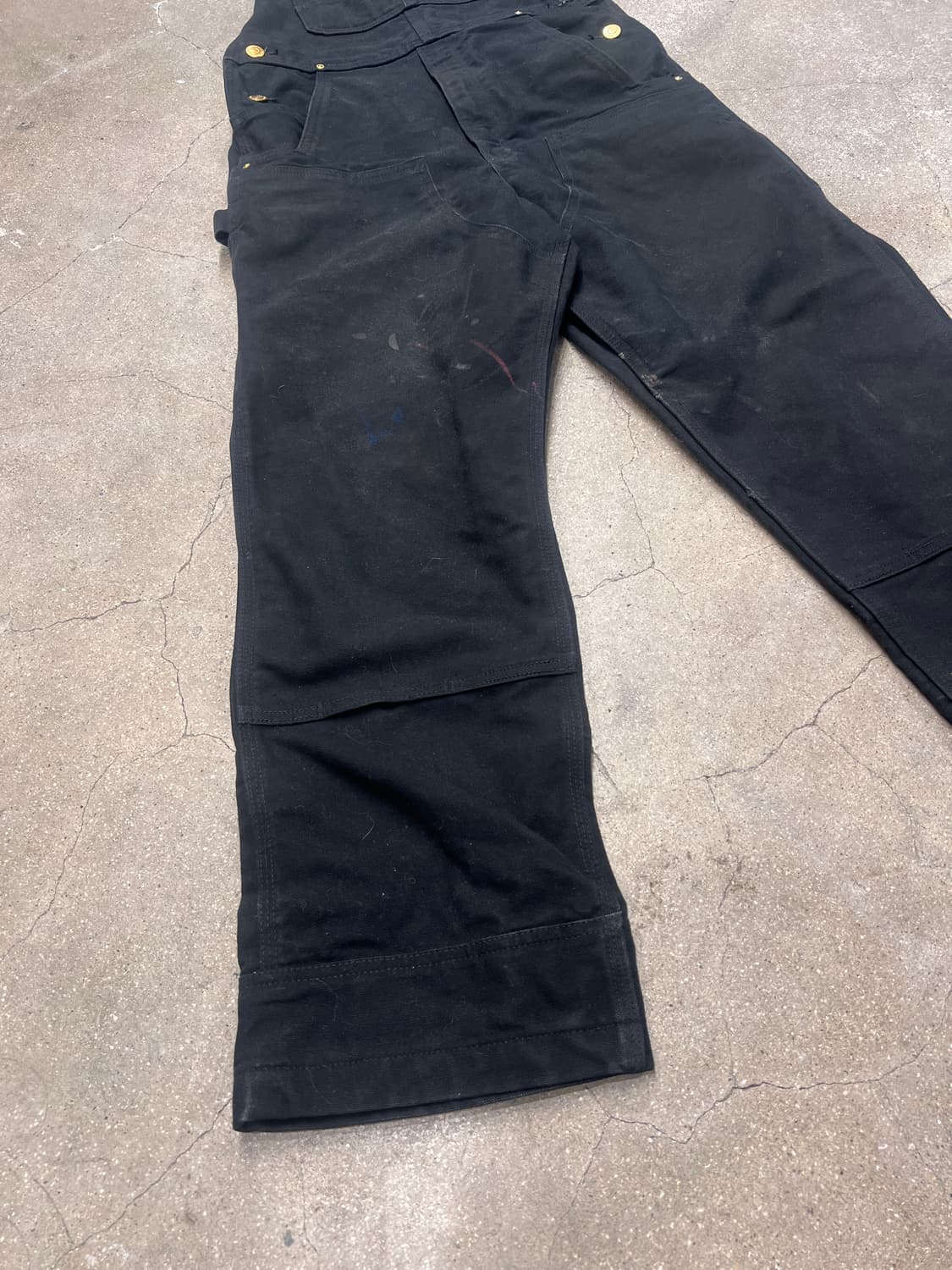 칼하트 더블니 오버롤 블랙 상품이미지3