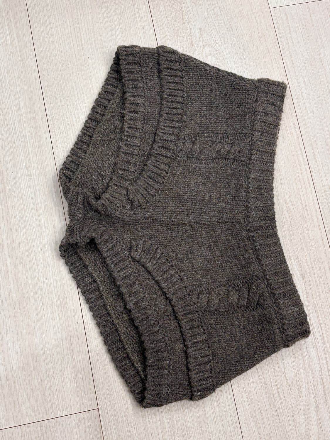 울리카상투스 니트 쇼츠 반바지 (브라운) 상품이미지2