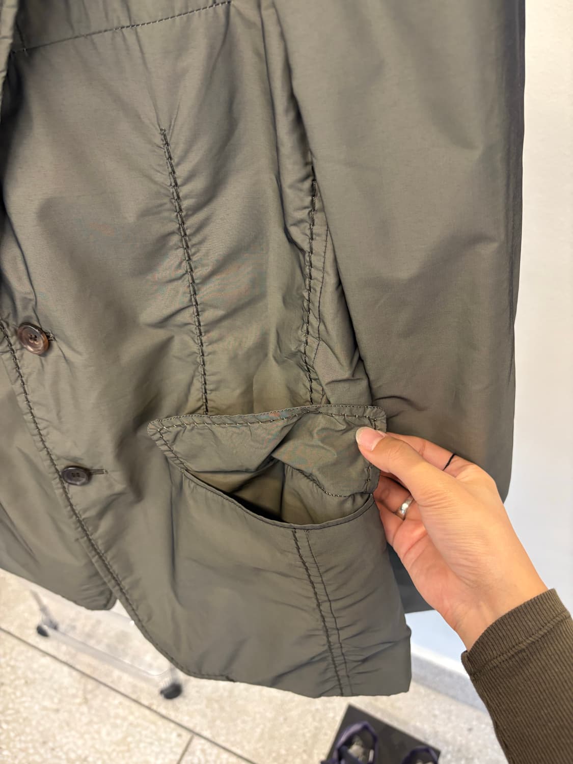 Issey Miyake khaki stitch jacket 상품이미지4