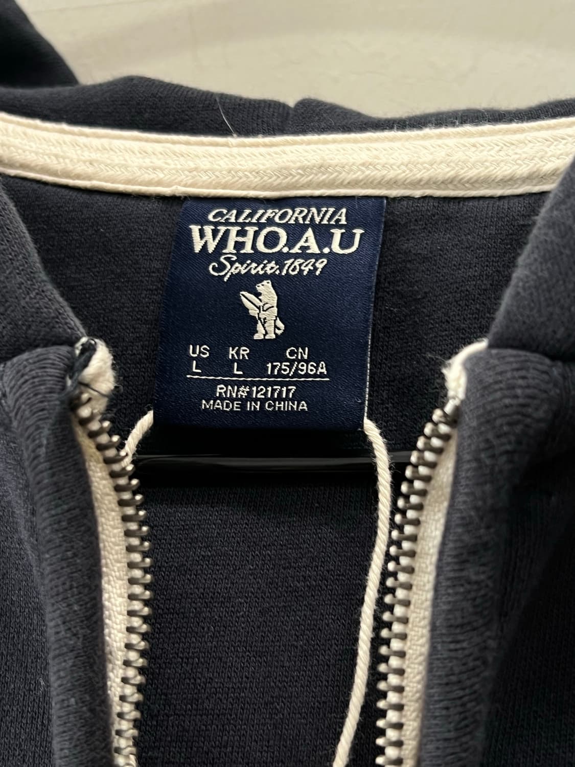 (L) 후아유 패치 로고 후드집업 네이비 상품이미지4