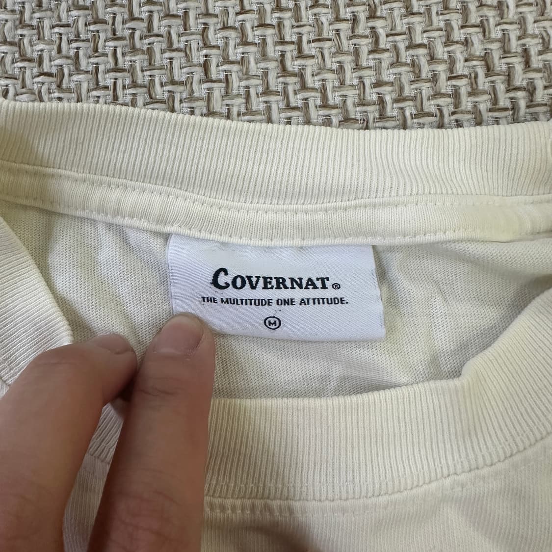 M 커버낫 화이트 로고 오버핏 반팔 0415D 상품이미지2