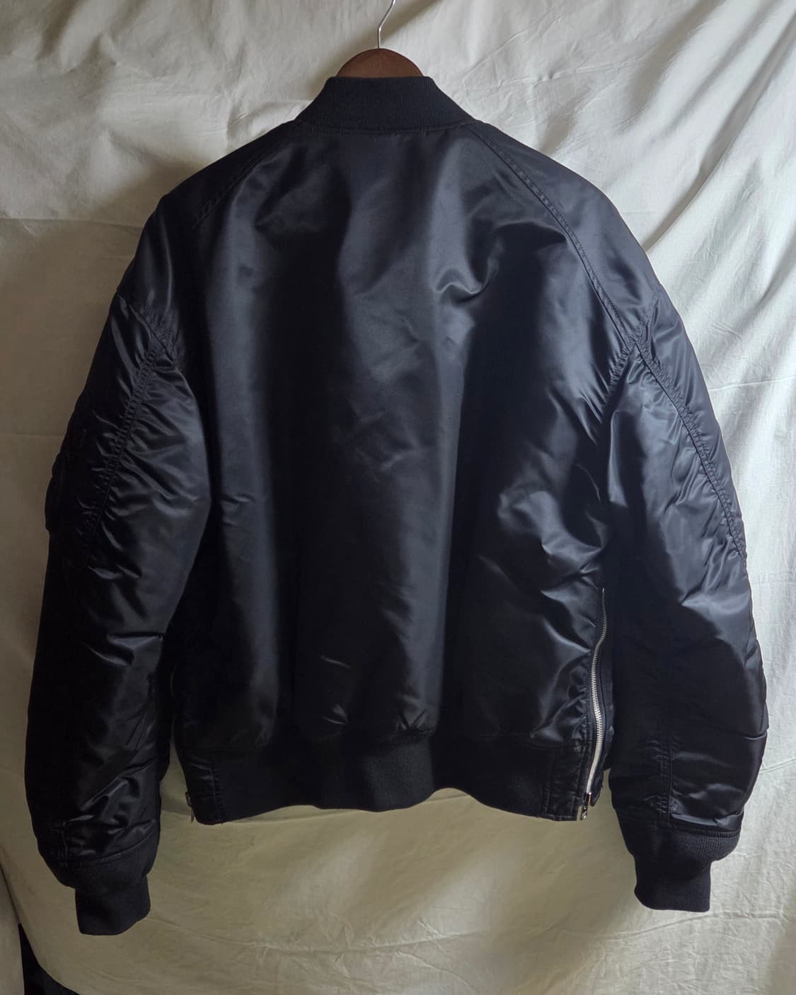 알파인더스트리 MA-1 루즈핏 사이드짚 블랙 L 상품이미지2