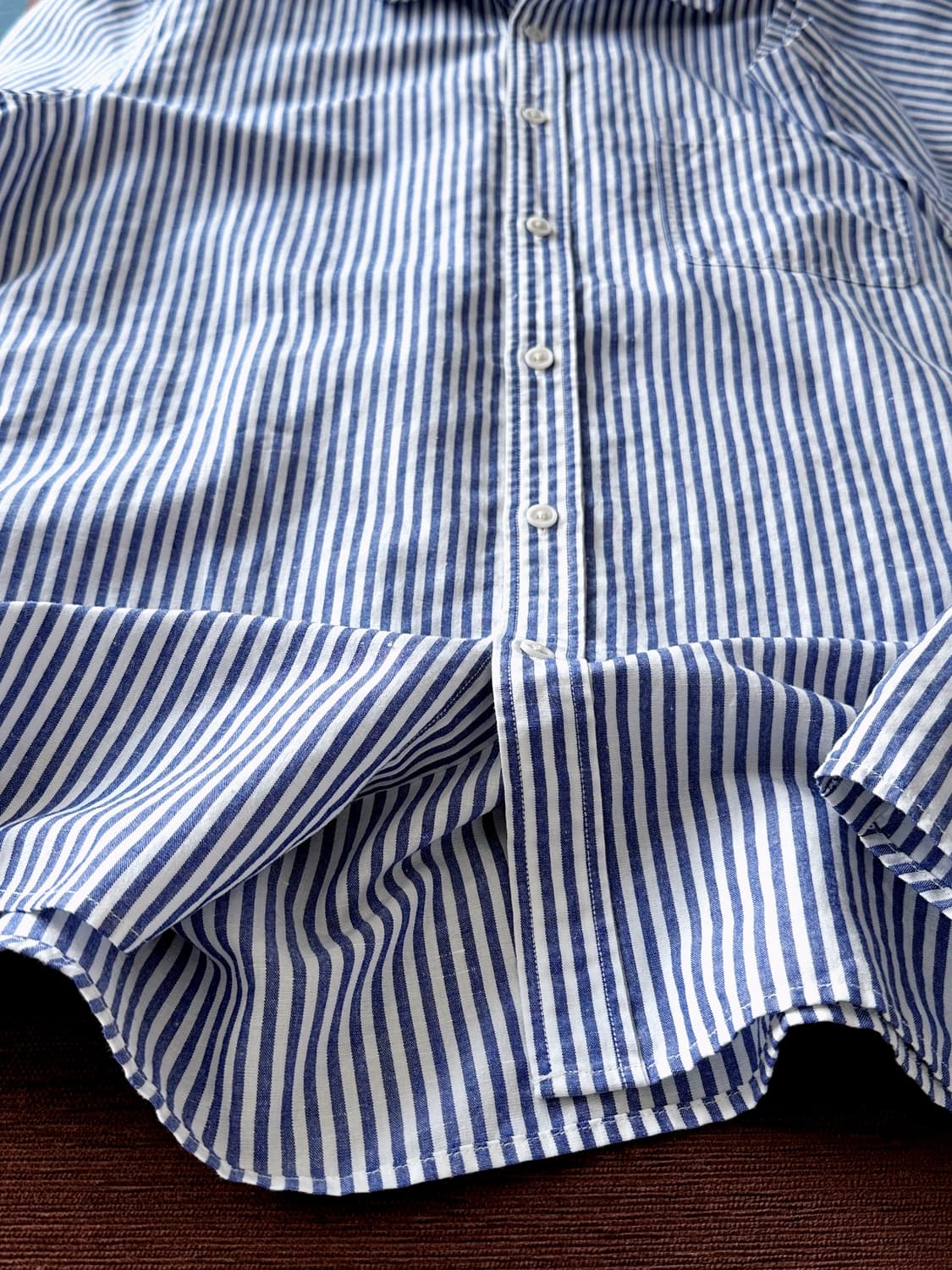 Linen touch natural stripe shirt 상품이미지4