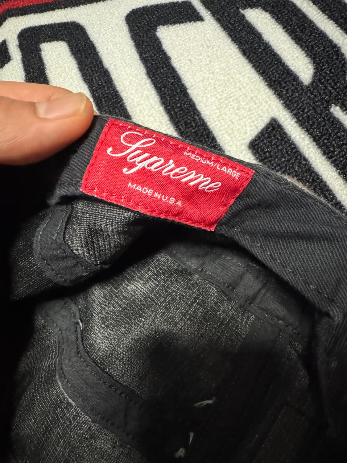 슈프림 네팔 우븐 스트라이프 피티드 캡 M/L 블랙 박스로고 상품이미지6