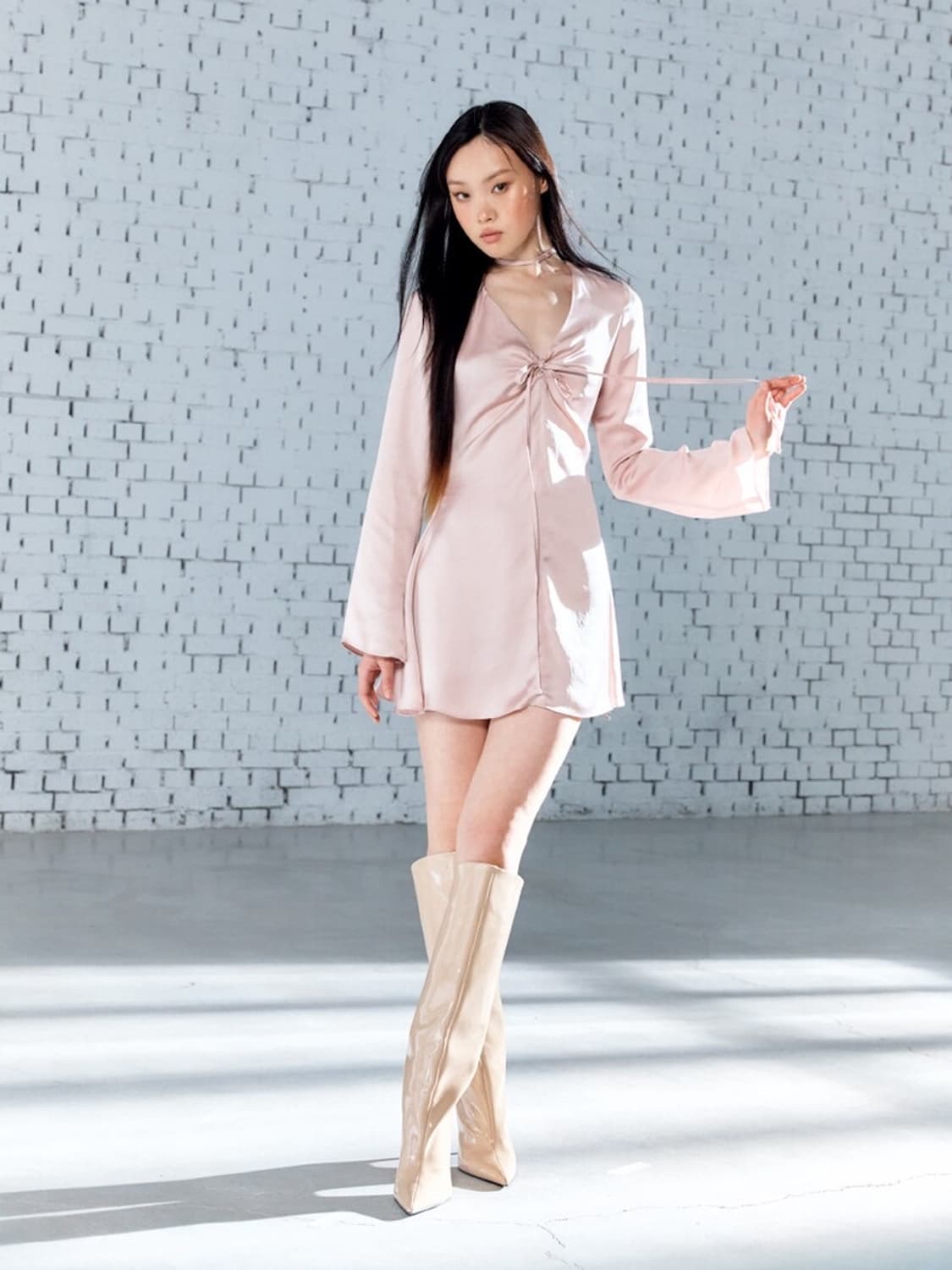 글로니 FINN 핀 미니 새틴 드레스 핑크 xs/s 상품이미지1