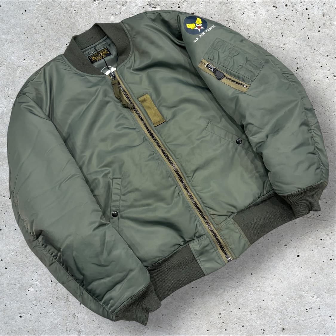 [3XL] 브론슨 USAF MA-1 항공 점퍼 카키 그린 C788 상품이미지1