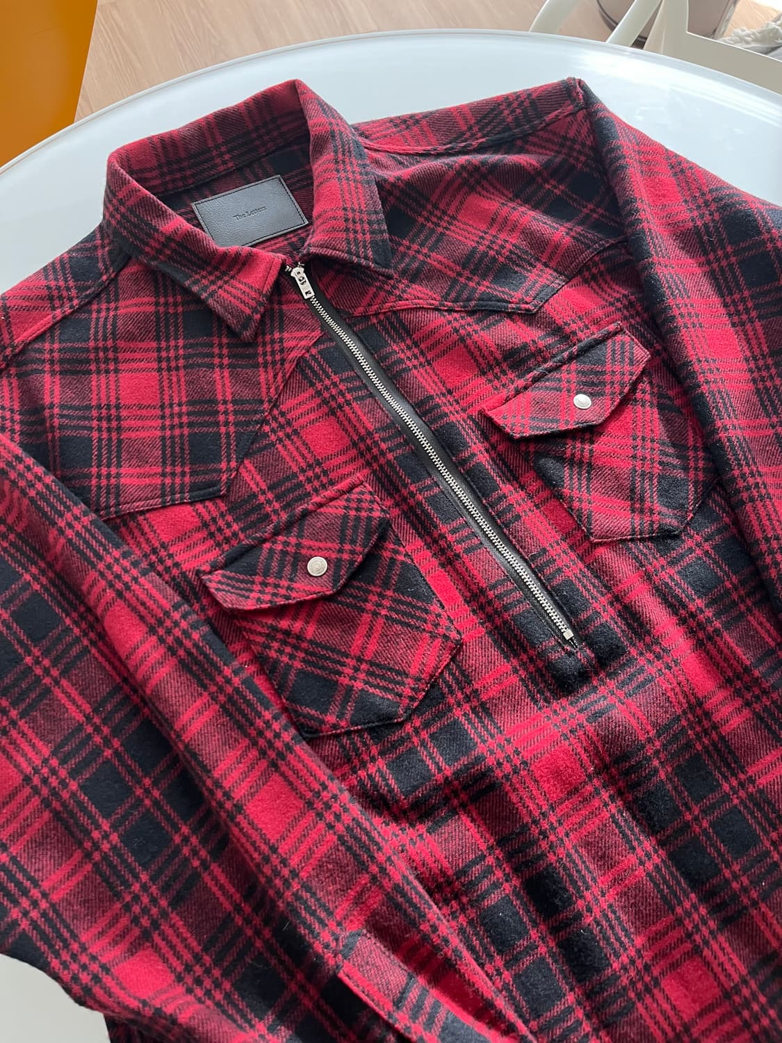 [The Letters] 레드 블랙 체크 셔츠 웨스턴셔츠 상품이미지4