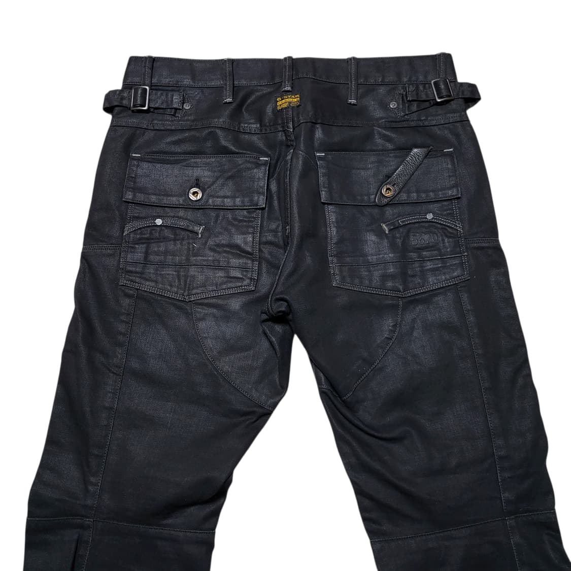 (34) G star raw 지스타로우 블랙 코팅진 펑크가죽바지 상품이미지5