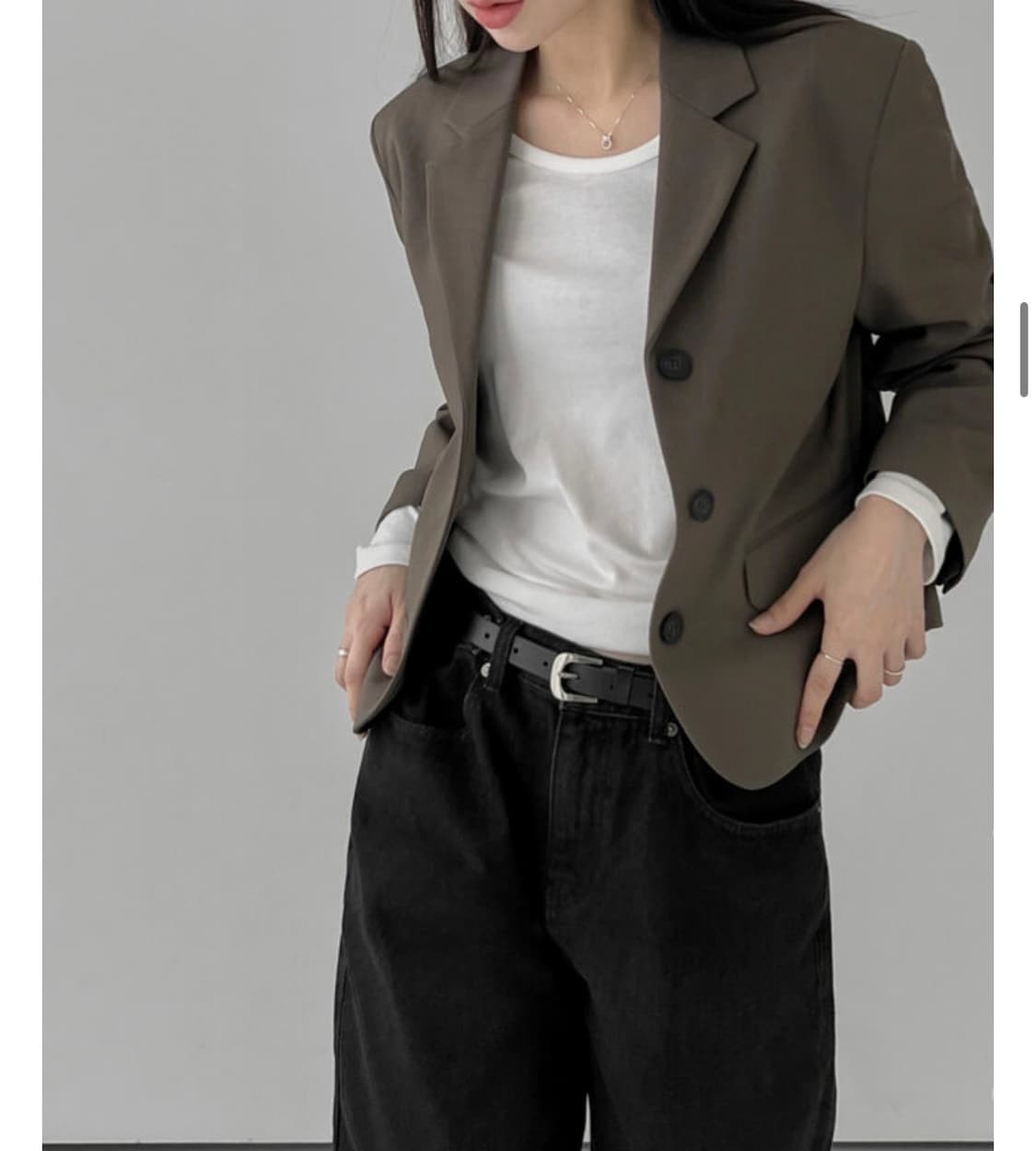 디오어 크롭 라인 자켓 브라운 상품이미지3