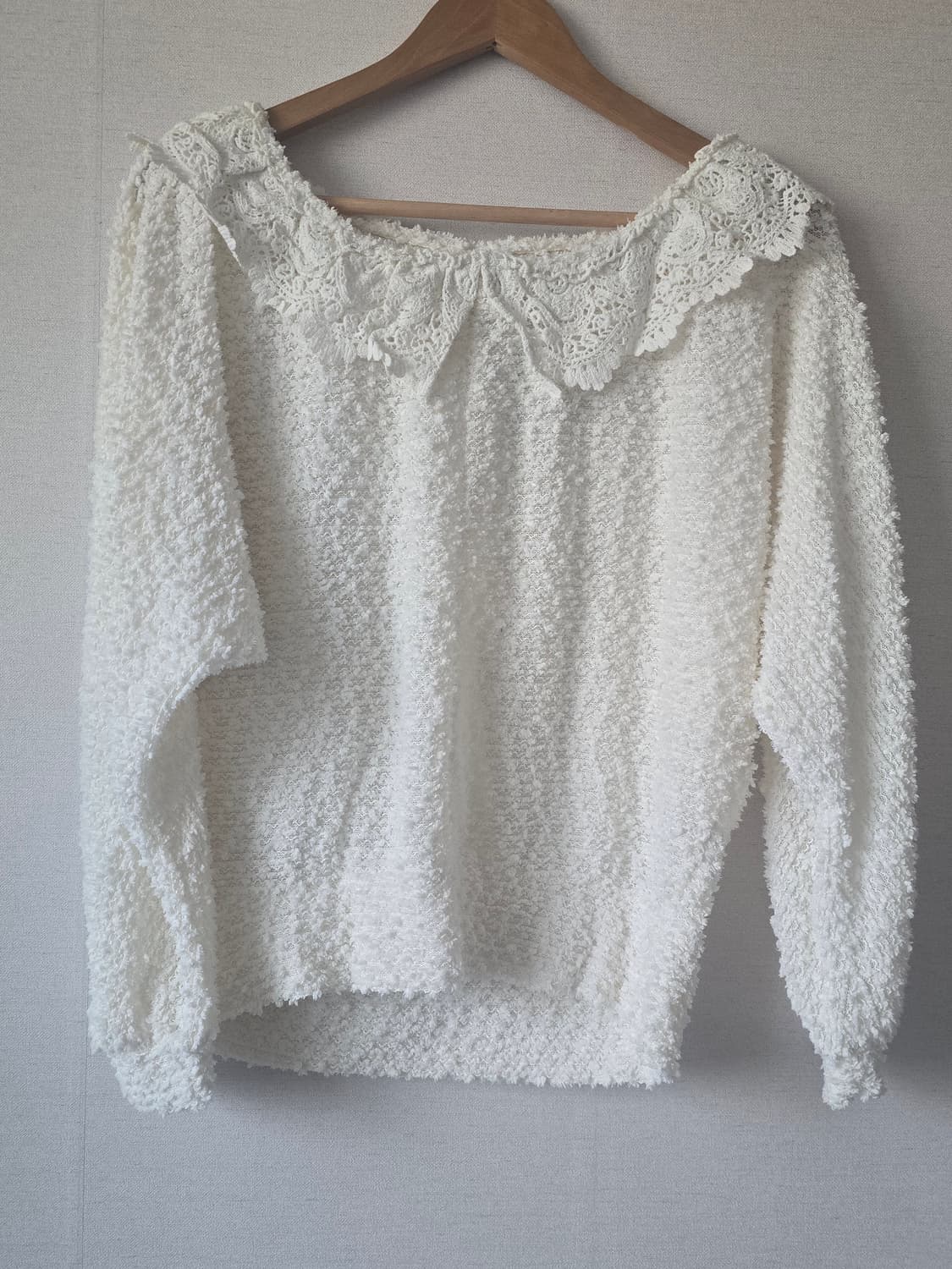 lizlisa 리즈리사 레이스 카라 리본 화이트 상의 상품이미지1