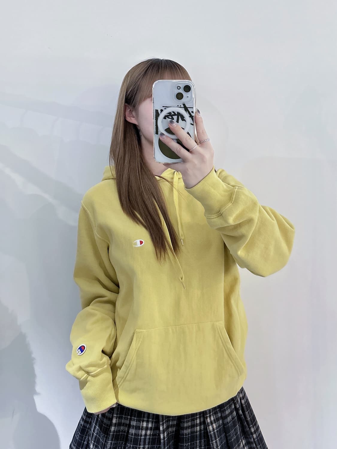 챔피언 리버스위브 레몬 스웻 후드 상품이미지1