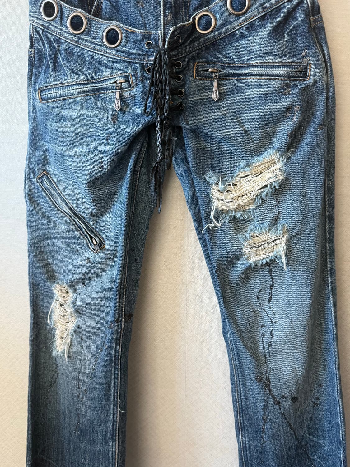 Midas double weist lace-up jeans  상품이미지7