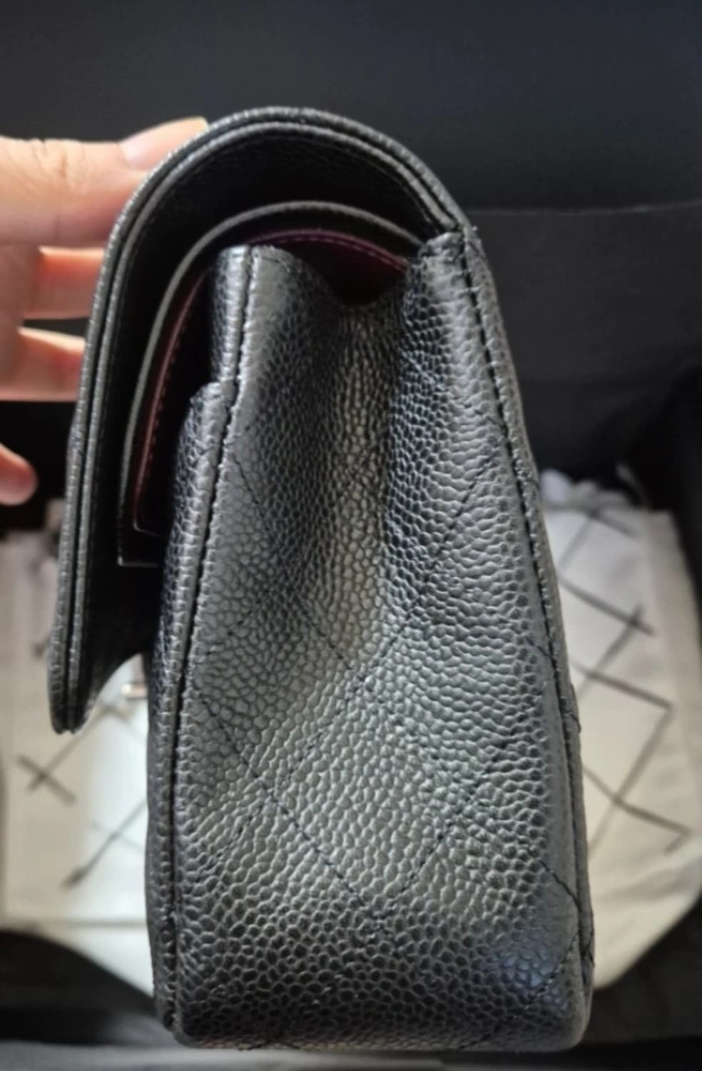 (정품)샤넬 클래식 캐비어 미듐 은장 상품이미지4