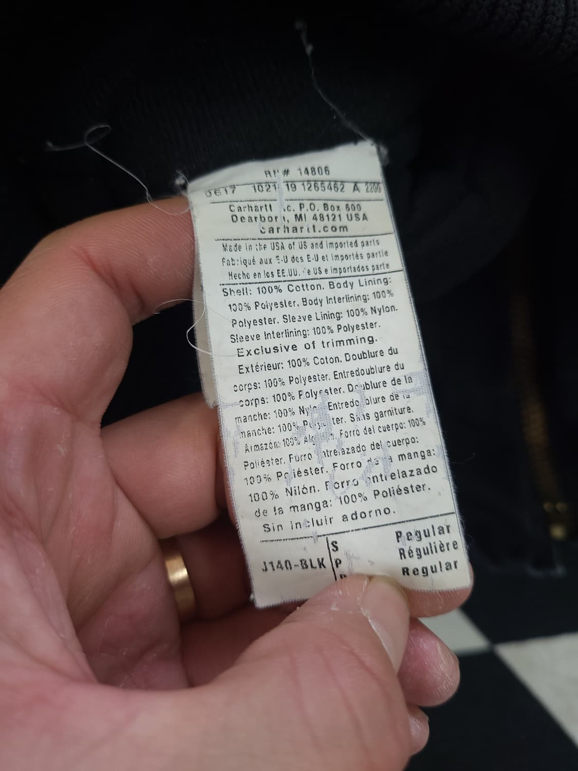 칼하트 J140 덕액티브 워크 자켓 블랙 S 상품이미지6