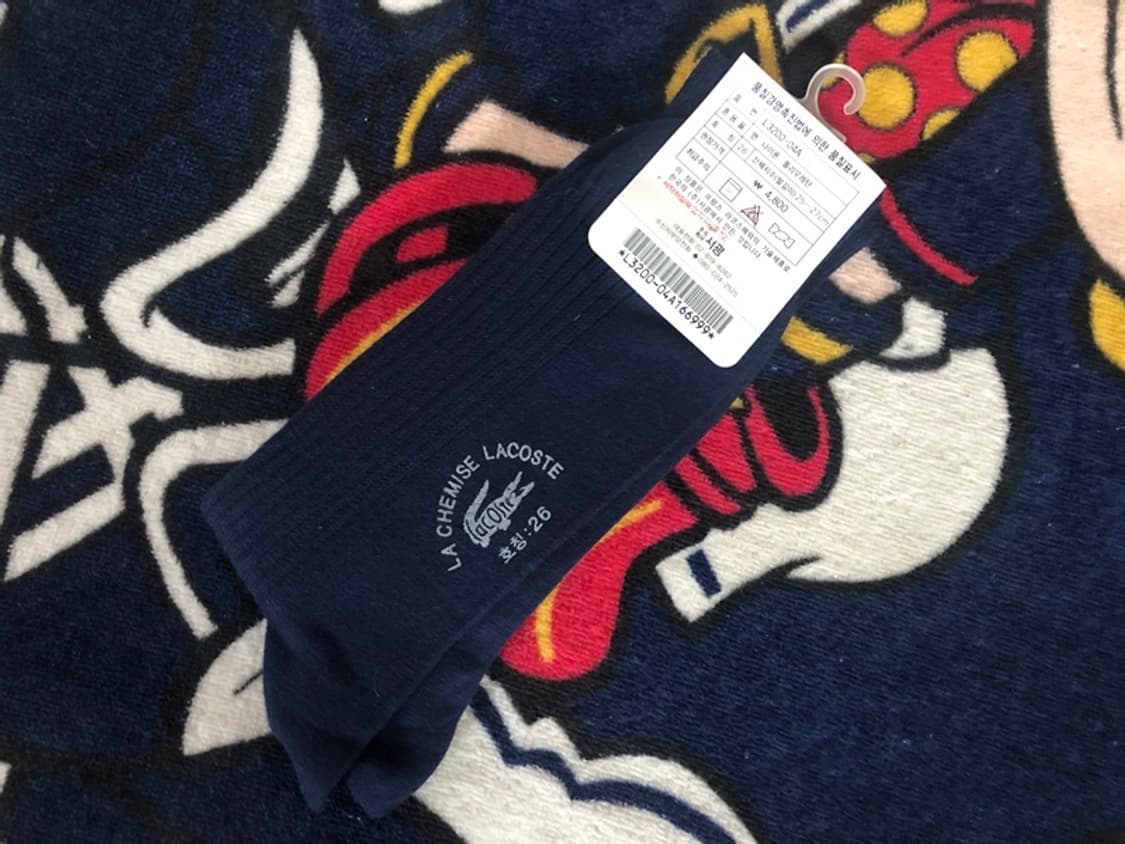 라코스테(LACOSTE) 올드양말/골지양말/네이비 상품이미지4