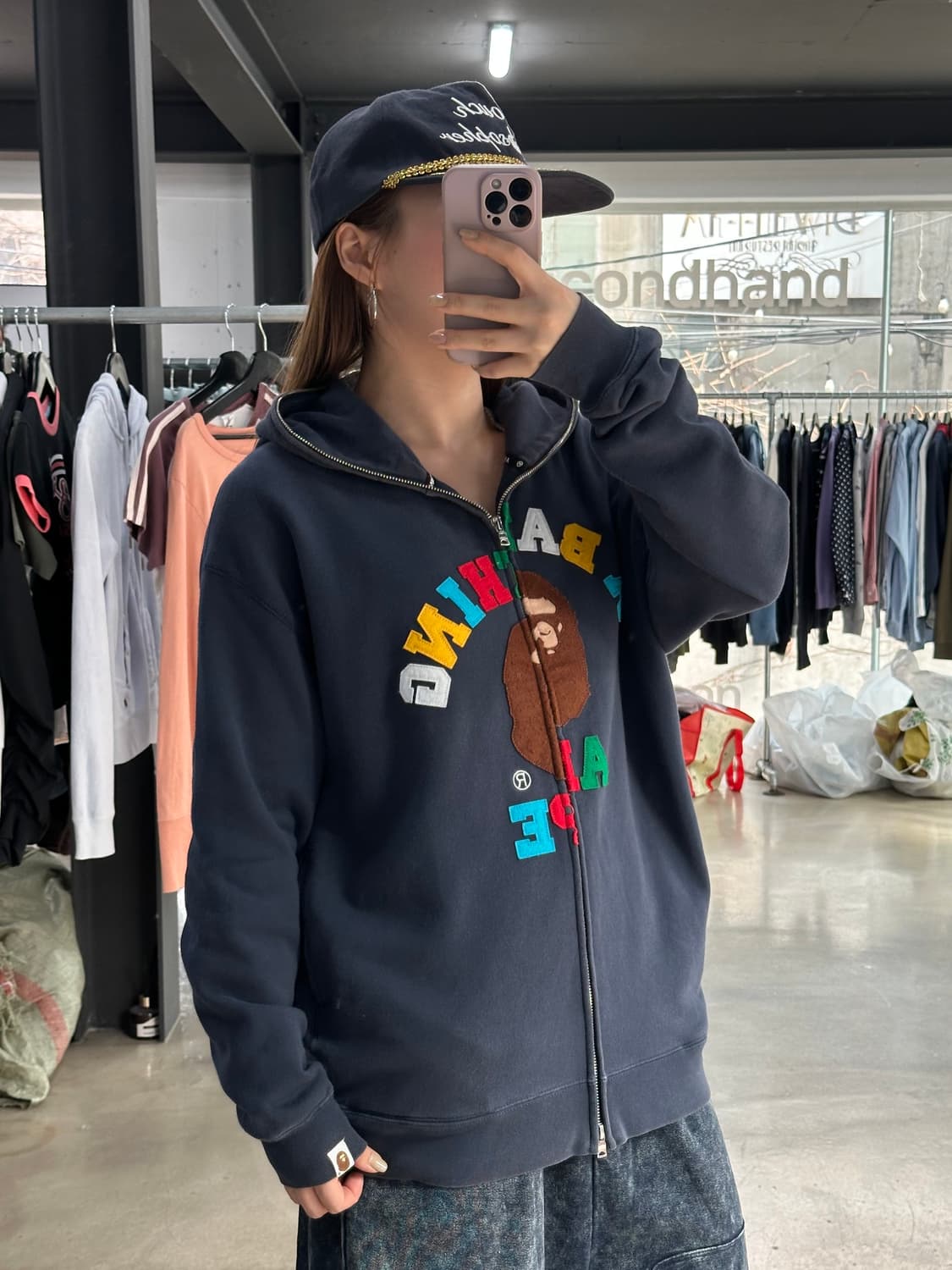 베이프 OG 컬러패치 컬리지 풀 후드집업 상품이미지3