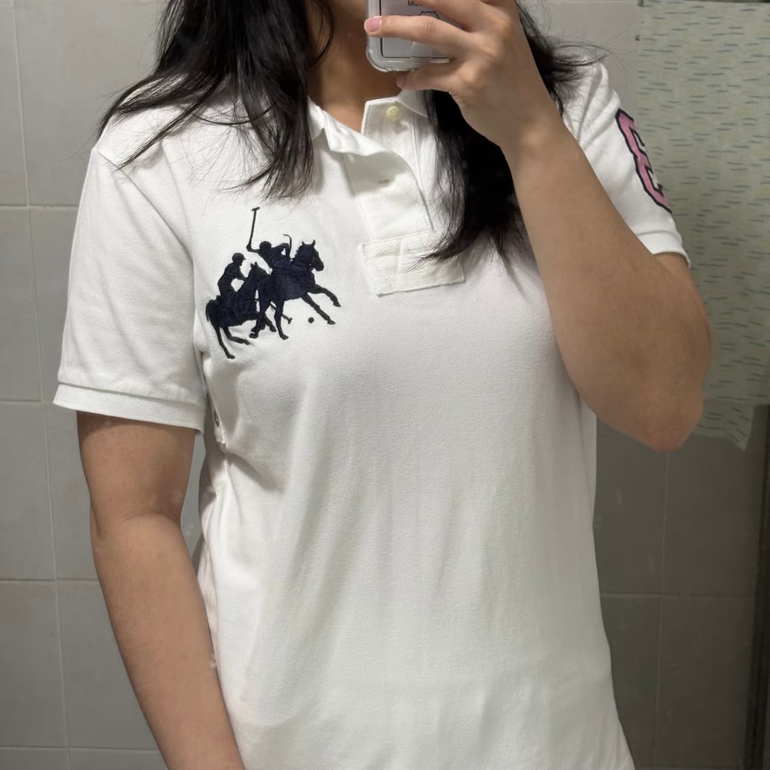 폴로 랄프로렌 빅포니 추격자 화이트 pk 티셔츠 상품이미지1