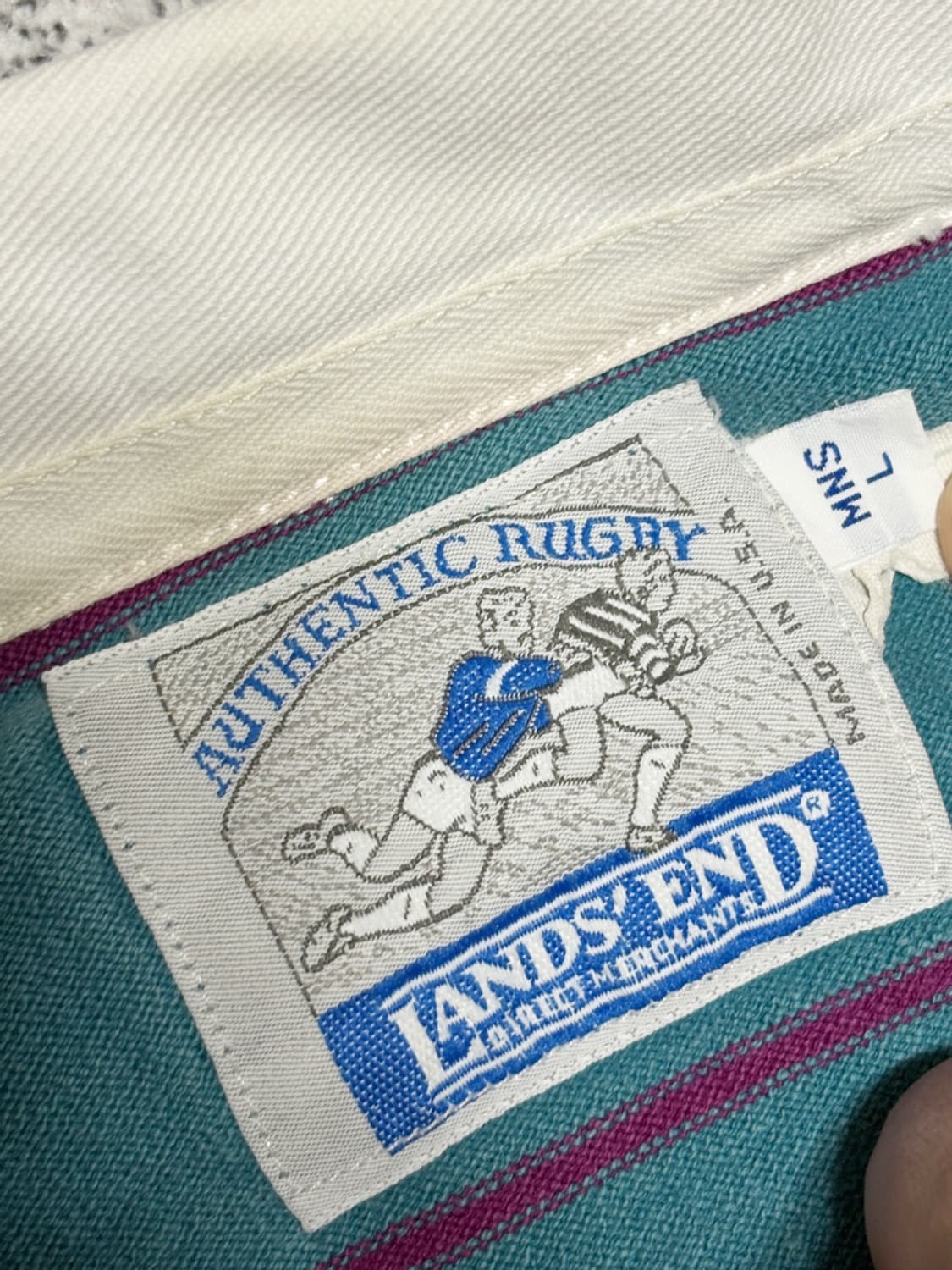 90s LAND'S END 빈티지 스트라이프 럭비 셔츠 상품이미지3