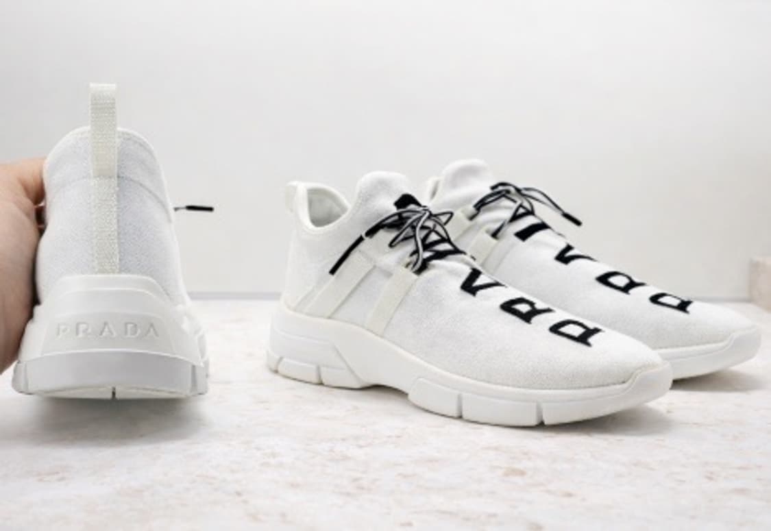 프라다 XY 니트 스니커즈 화이트 블랙 상품이미지1