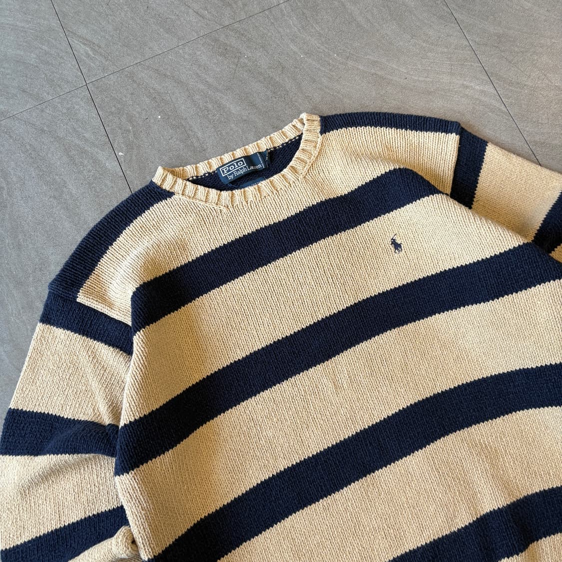 폴로 정품 스트라이프 해비 코튼 니트 상품이미지2